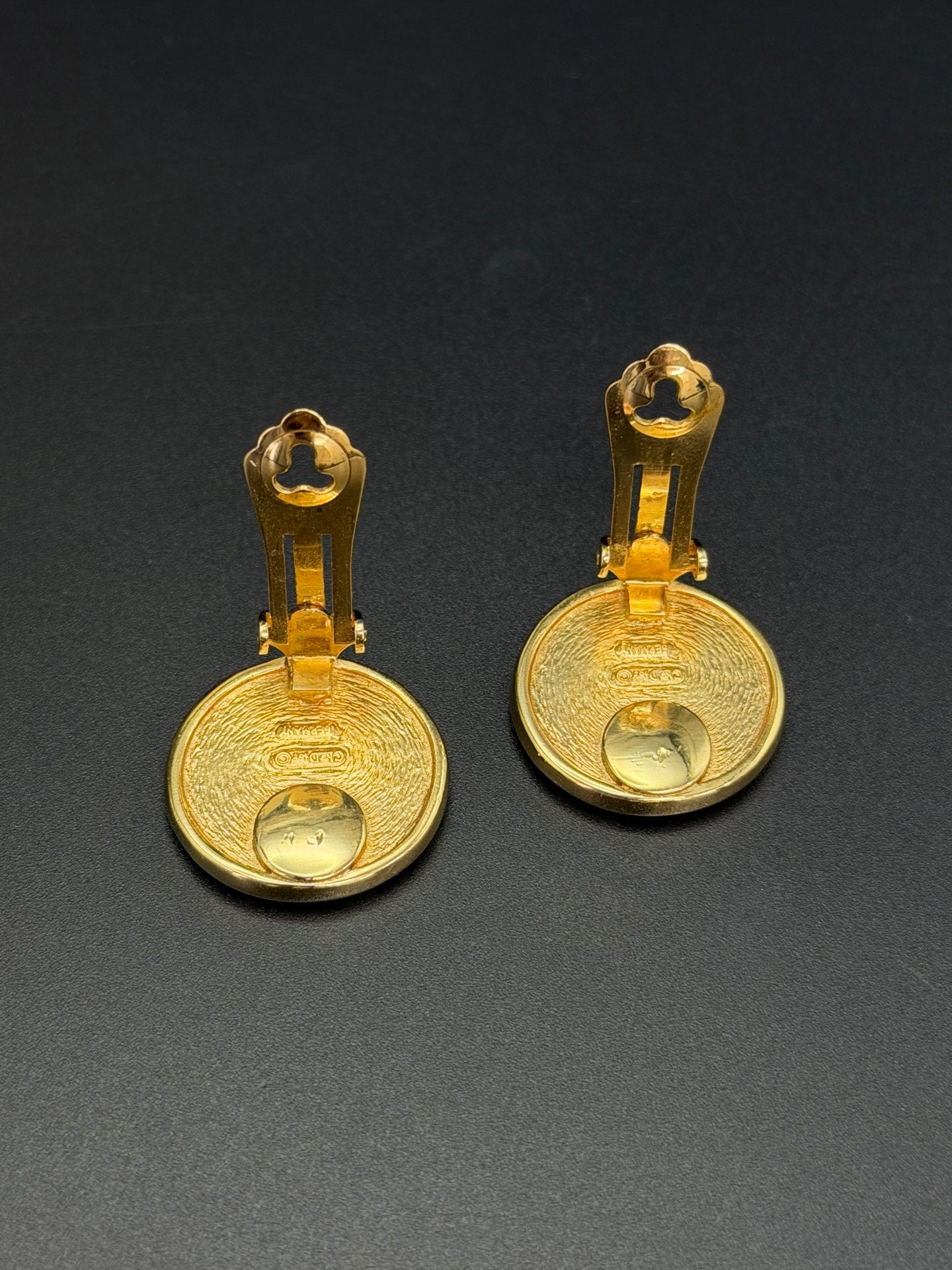 Christian Dior Vintage 1980s Insignia Monogram Clip-On Earrings