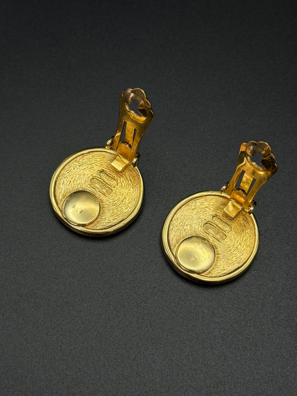 Christian Dior Vintage 1980s Insignia Monogram Clip-On Earrings
