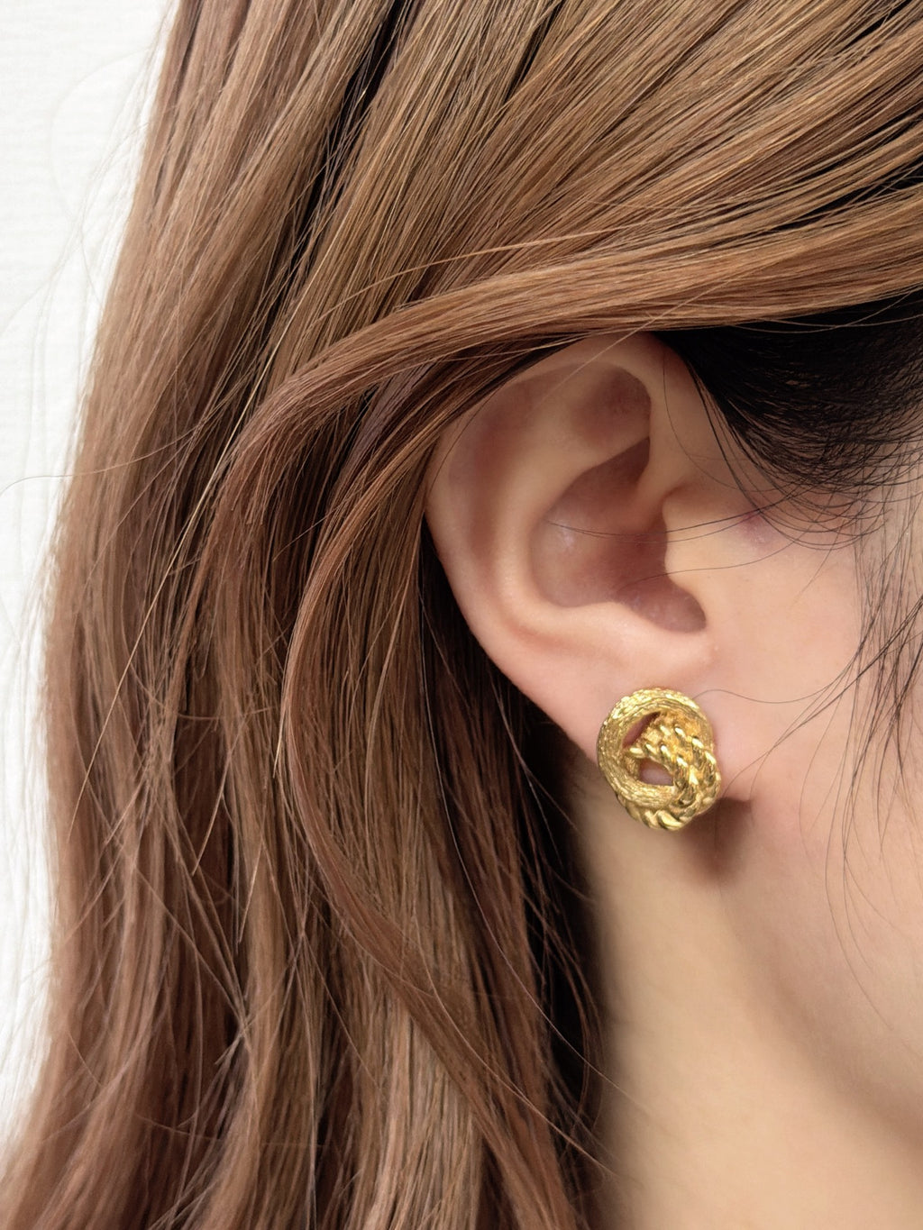 Christian Dior Vintage Twisted Rope Knot Clip-On Earrings