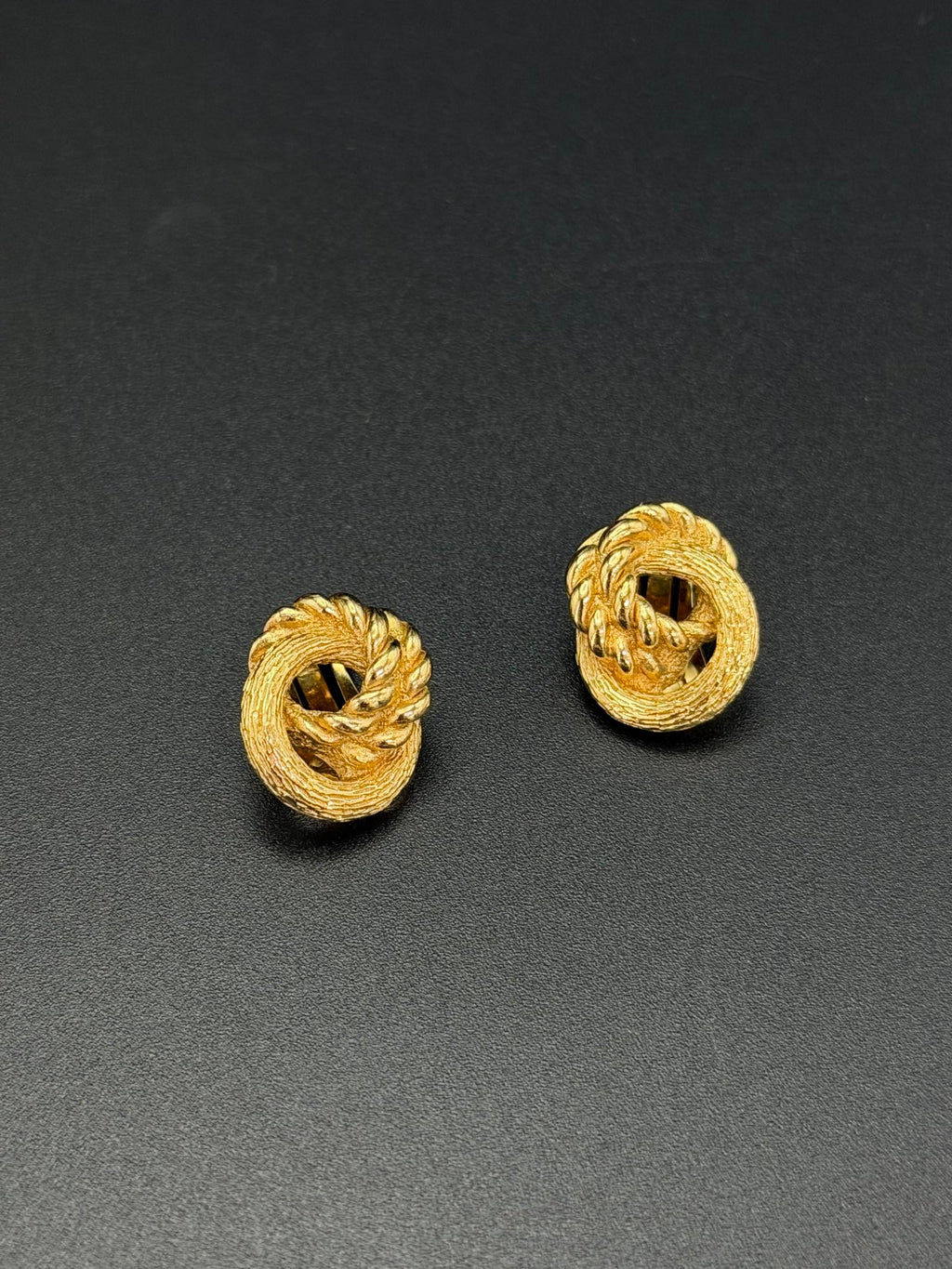 Christian Dior Vintage Twisted Rope Knot Clip-On Earrings