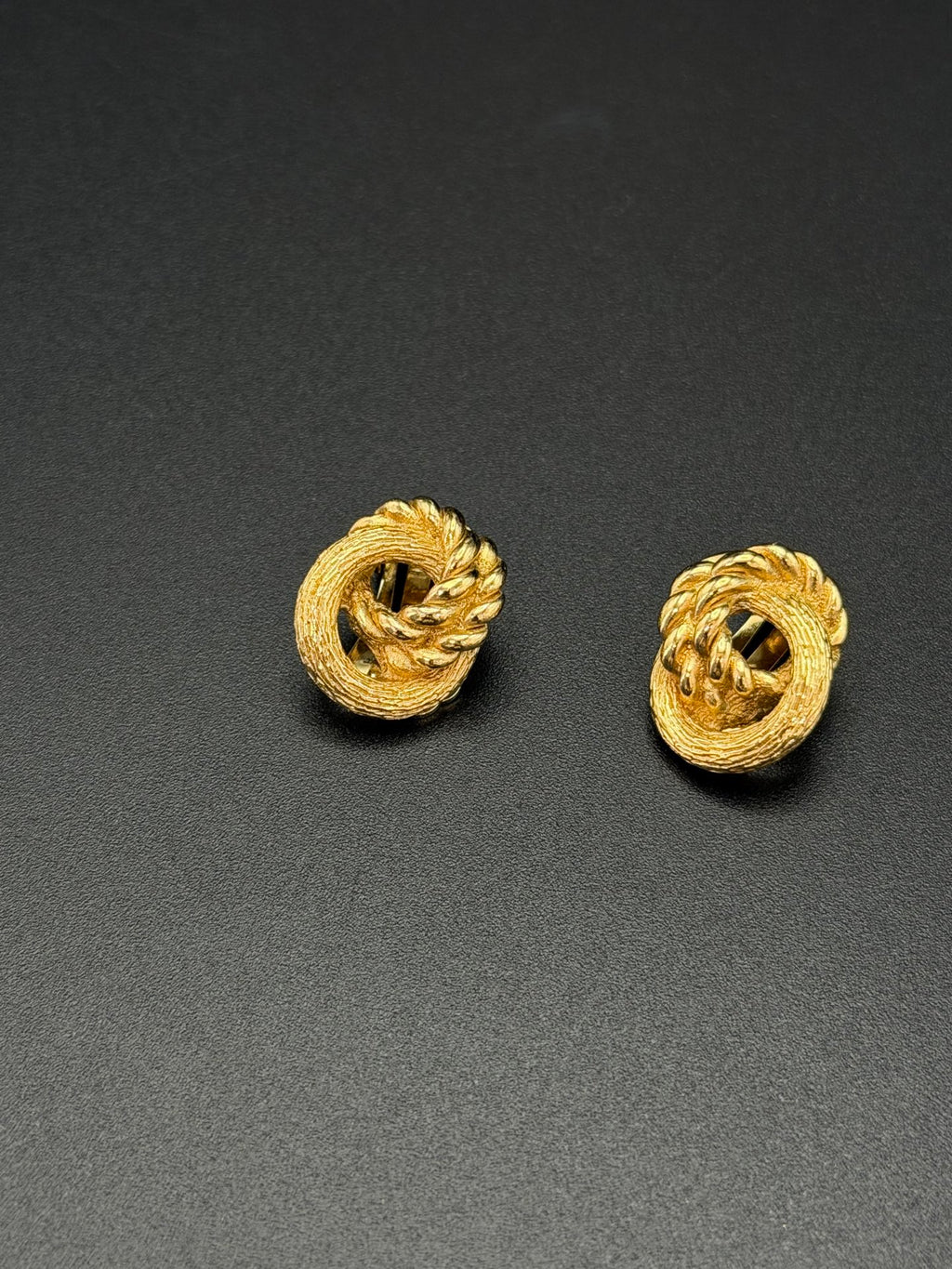 Christian Dior Vintage Twisted Rope Knot Clip-On Earrings