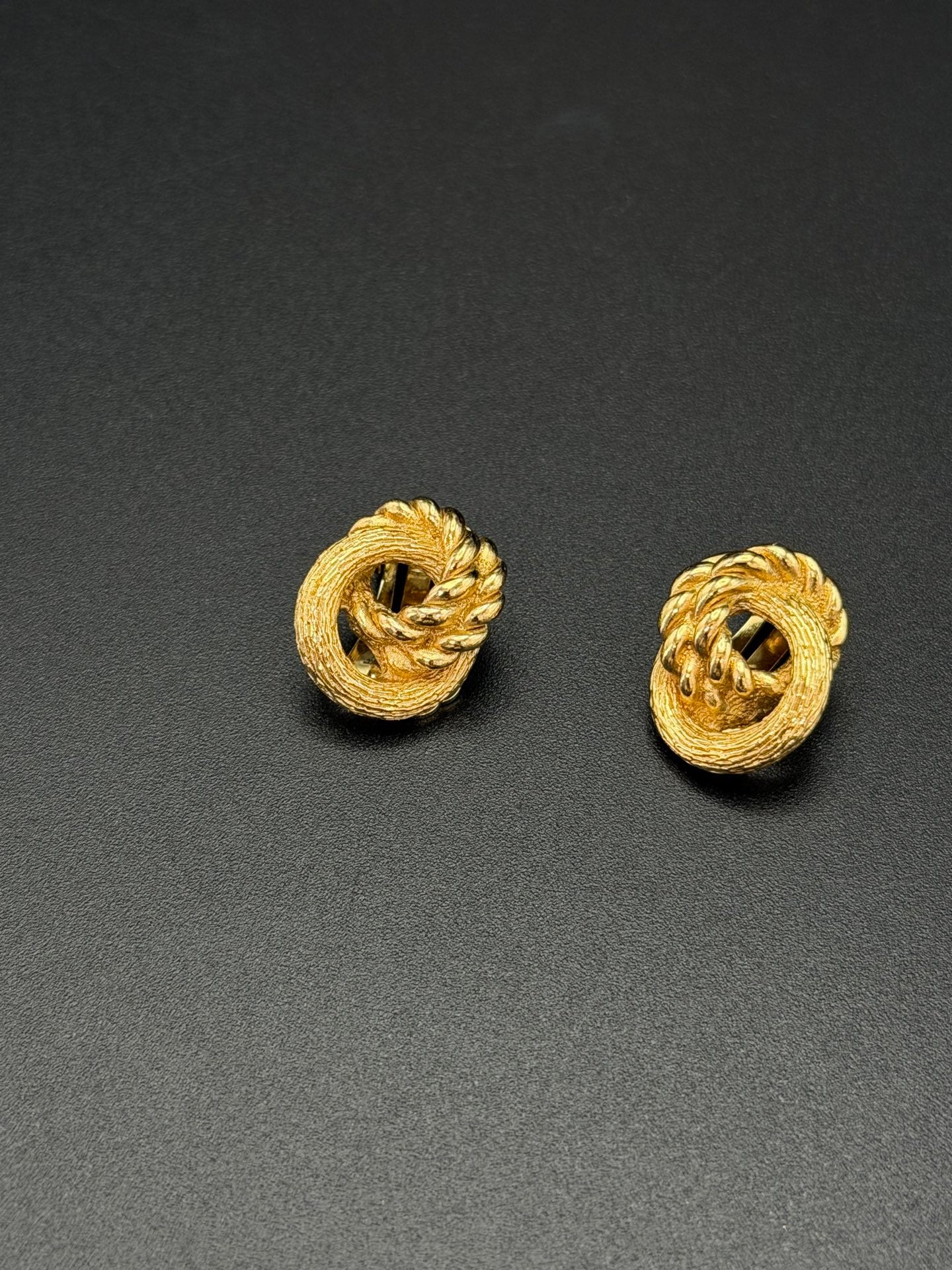 Christian Dior Vintage Twisted Rope Knot Clip-On Earrings