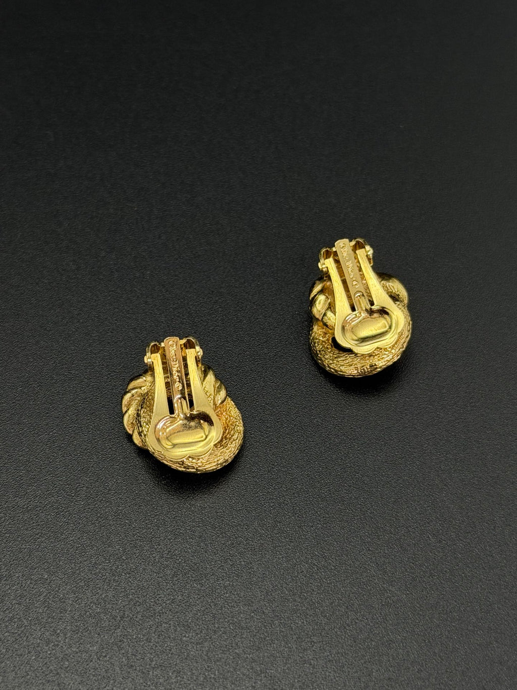 Christian Dior Vintage Twisted Rope Knot Clip-On Earrings