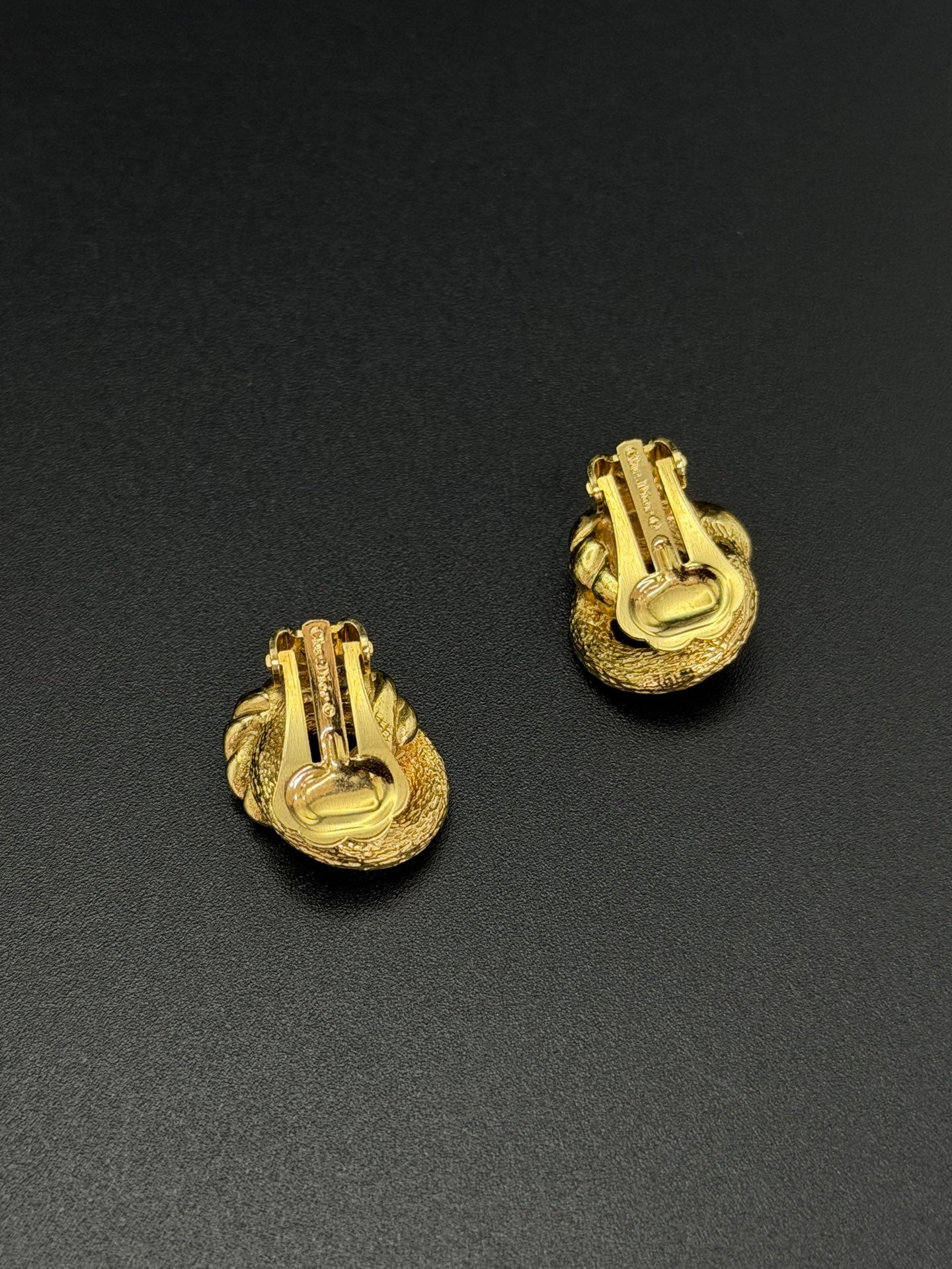 Christian Dior Vintage Twisted Rope Knot Clip-On Earrings