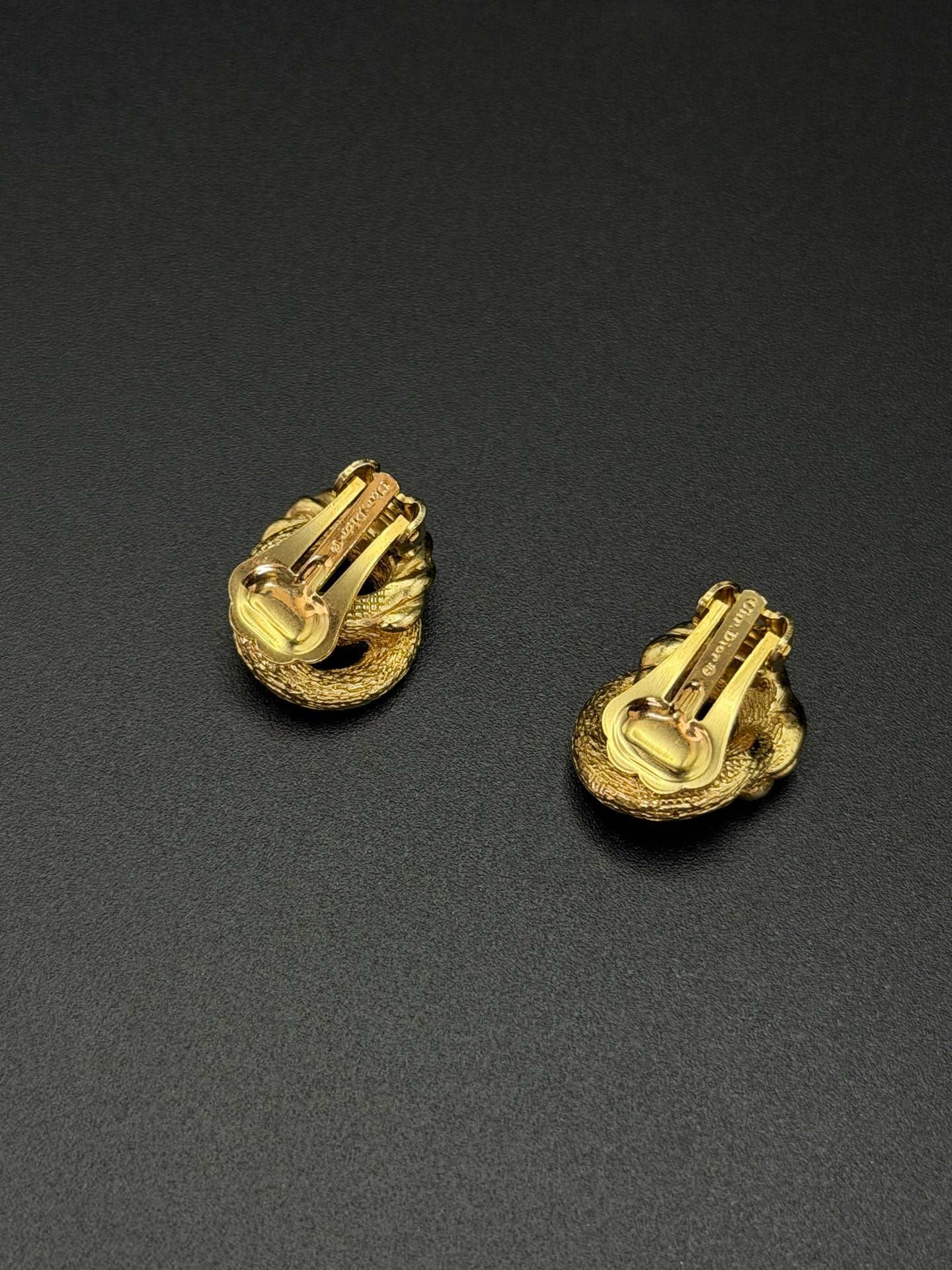 Christian Dior Vintage Twisted Rope Knot Clip-On Earrings