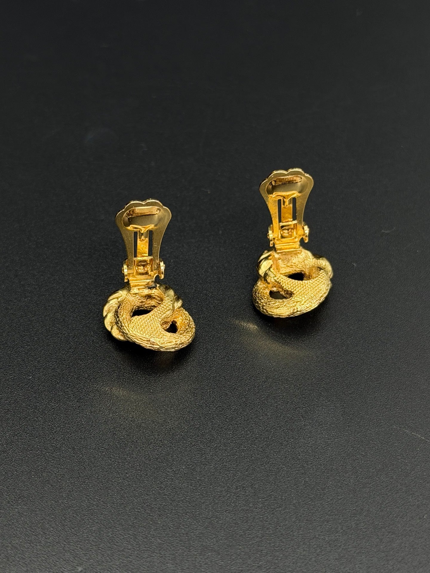 Christian Dior Vintage Twisted Rope Knot Clip-On Earrings