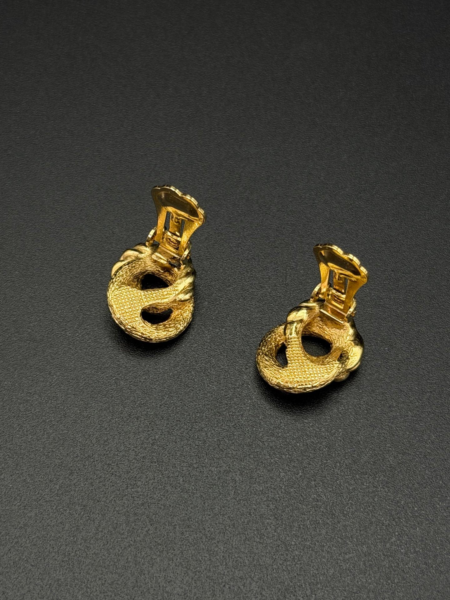 Christian Dior Vintage Twisted Rope Knot Clip-On Earrings