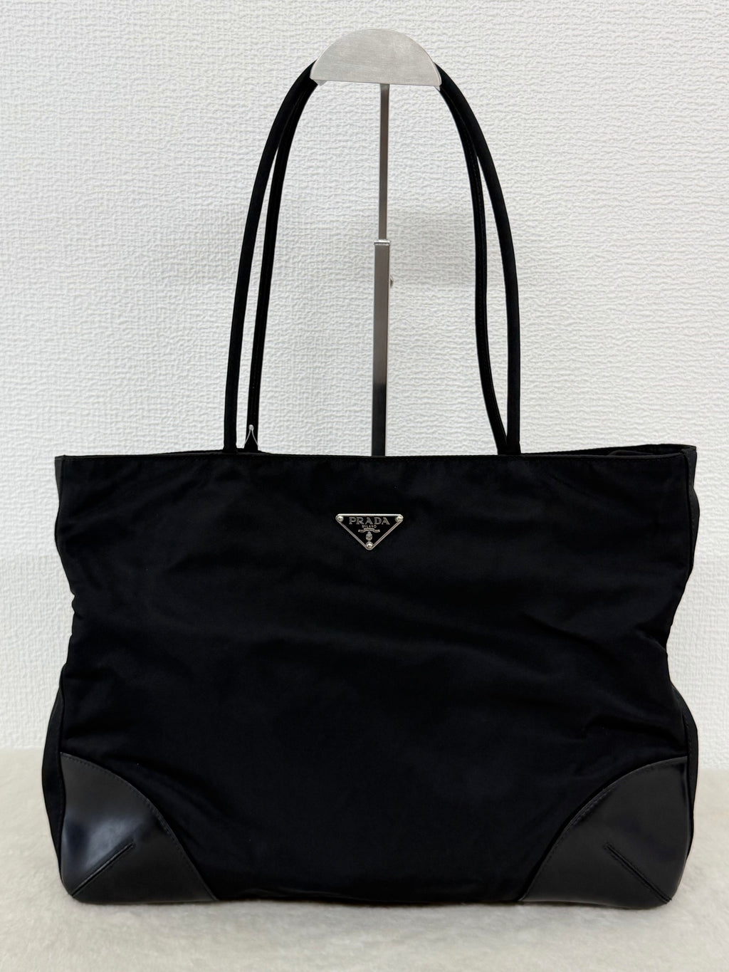 Prada Tessuto Nylon Leather-Trimmed Tote Bag
