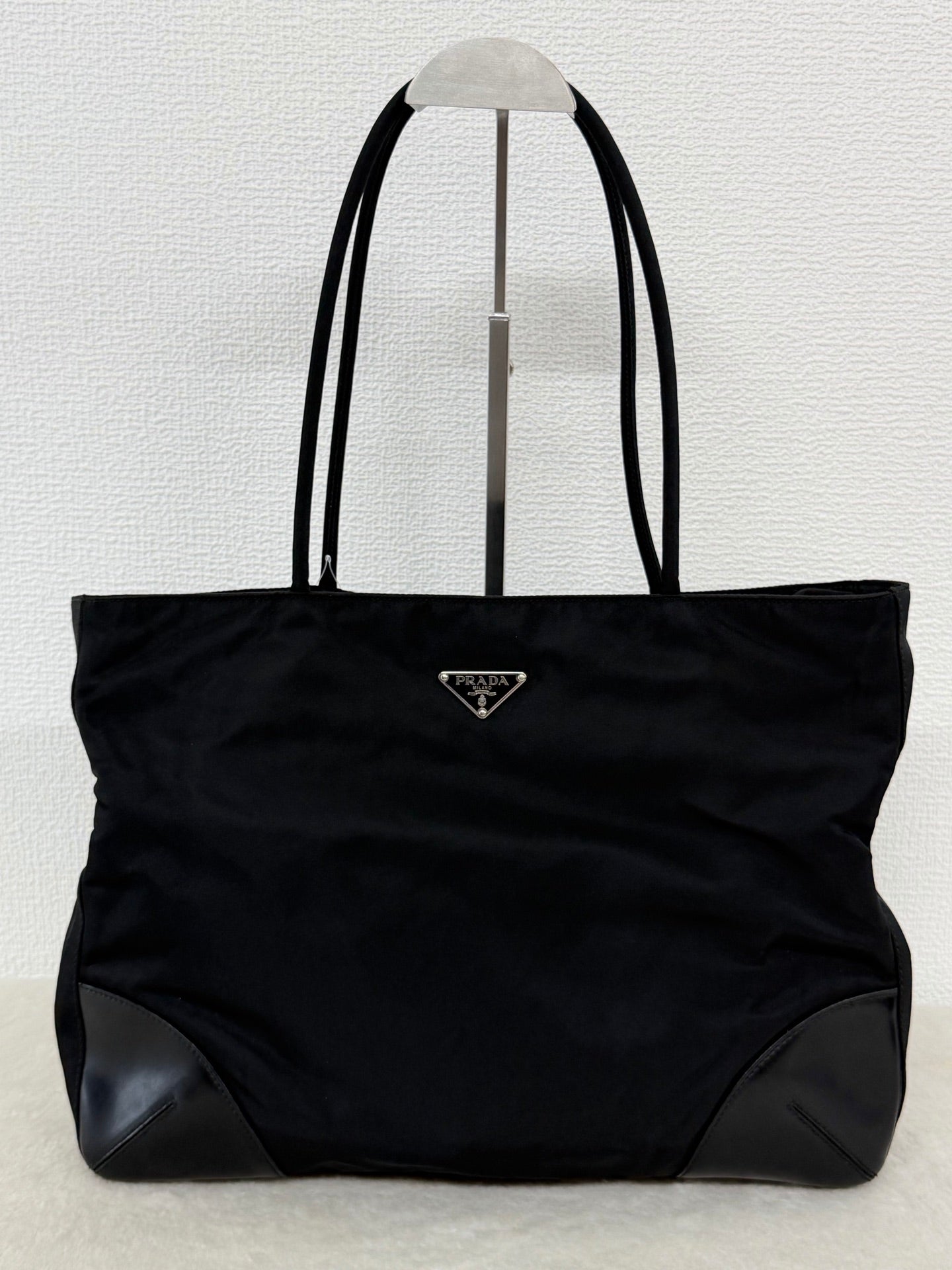 Prada Tessuto Nylon Leather-Trimmed Tote Bag