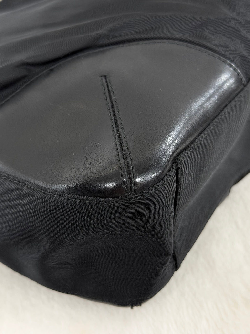 Prada Tessuto Nylon Leather-Trimmed Tote Bag