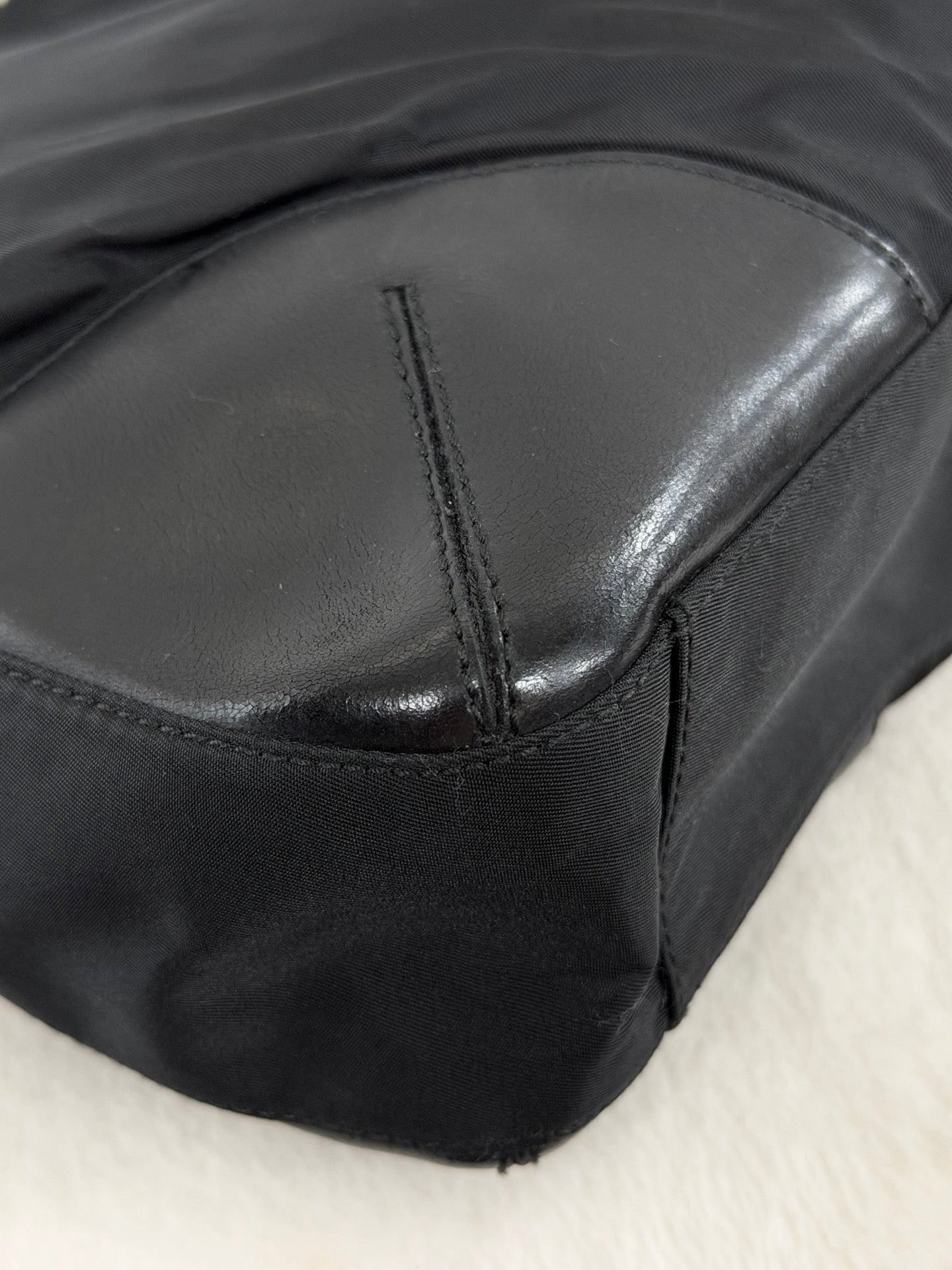 Prada Tessuto Nylon Leather-Trimmed Tote Bag