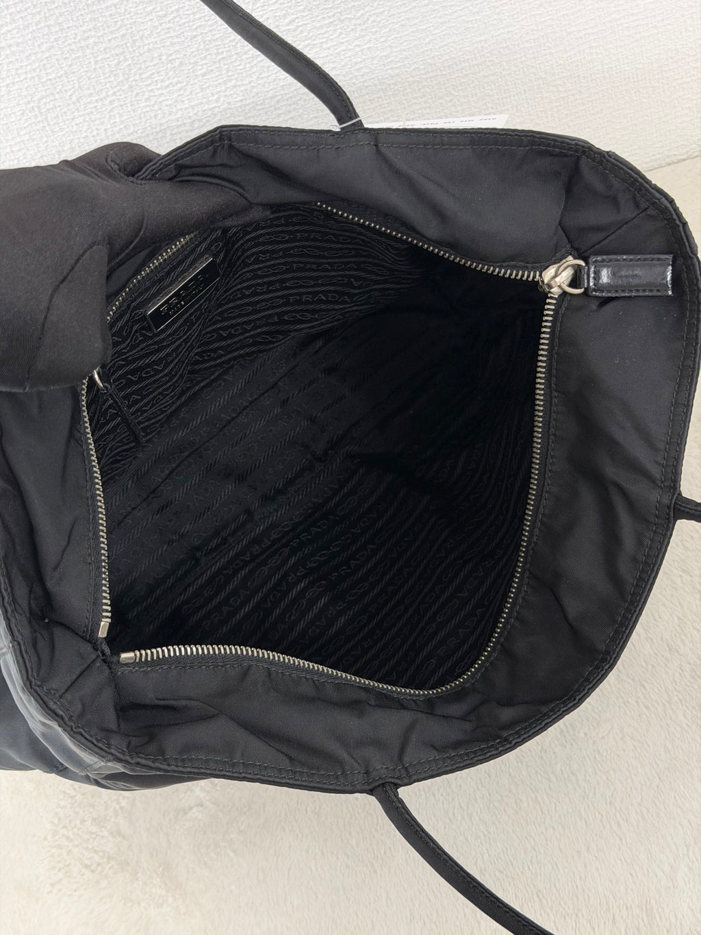 Prada Tessuto Nylon Leather-Trimmed Tote Bag