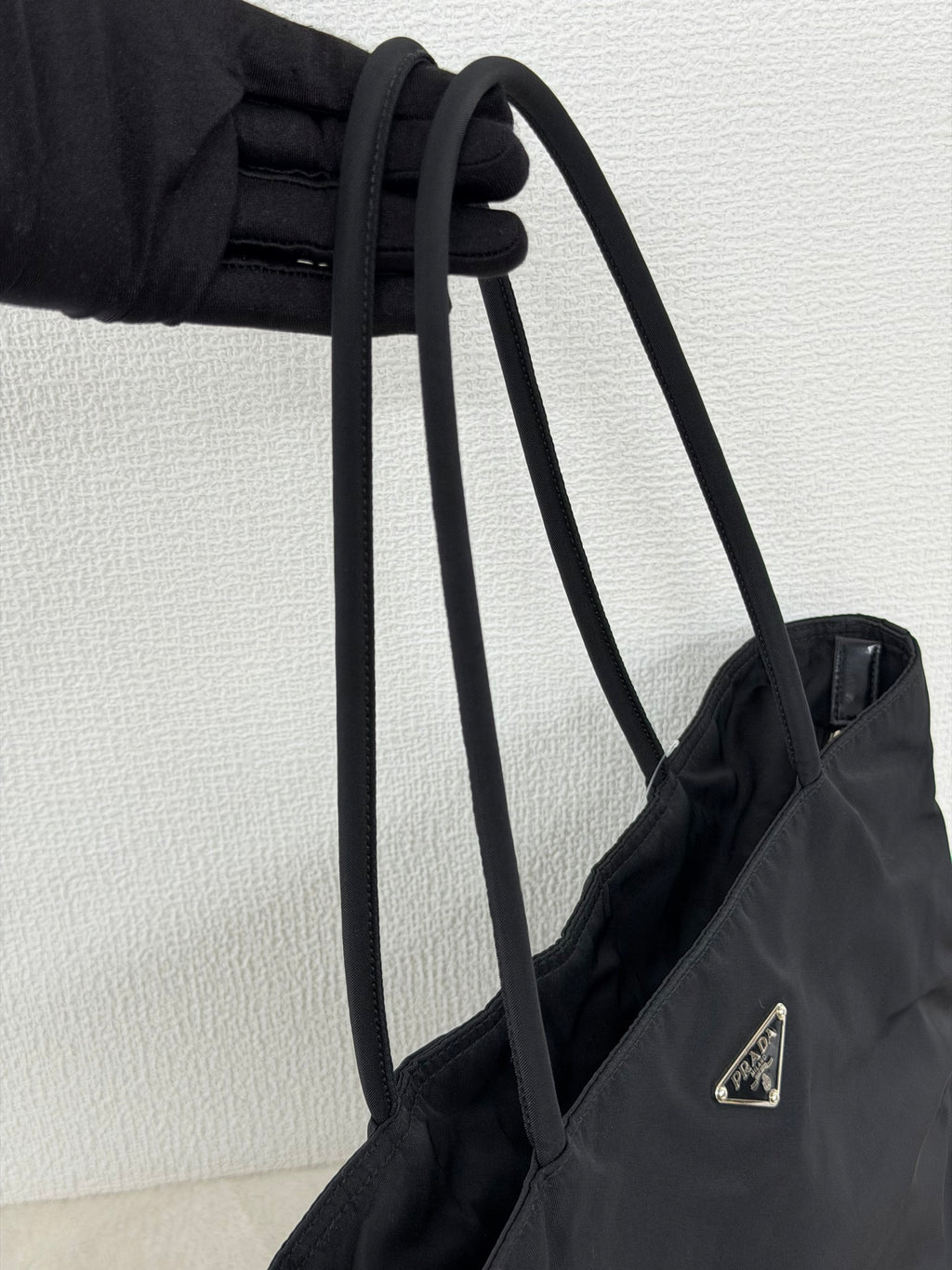 Prada Tessuto Nylon Leather-Trimmed Tote Bag