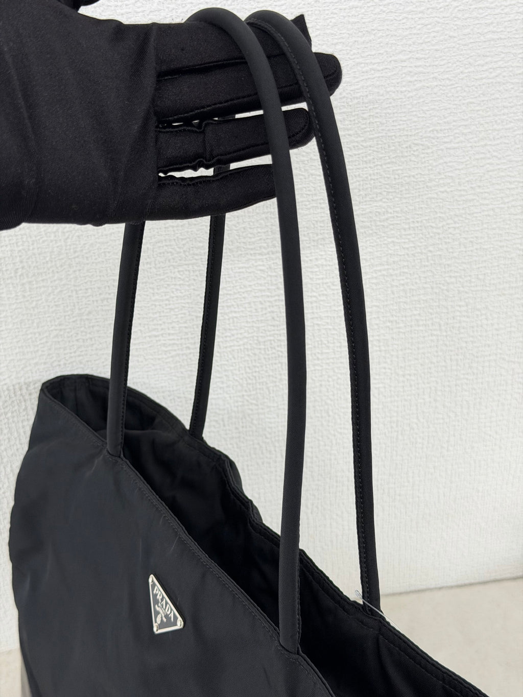 Prada Tessuto Nylon Leather-Trimmed Tote Bag