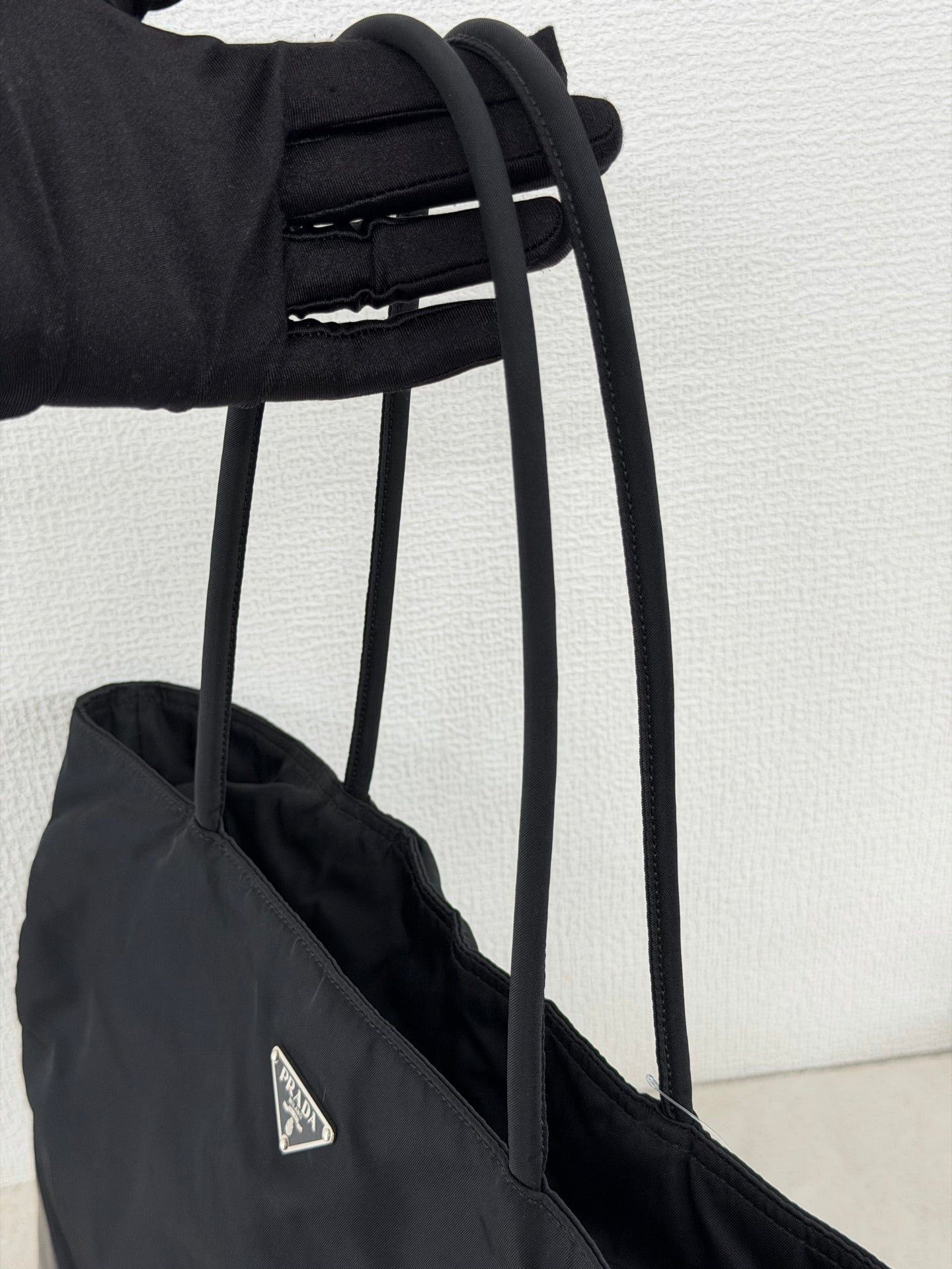 Prada Tessuto Nylon Leather-Trimmed Tote Bag