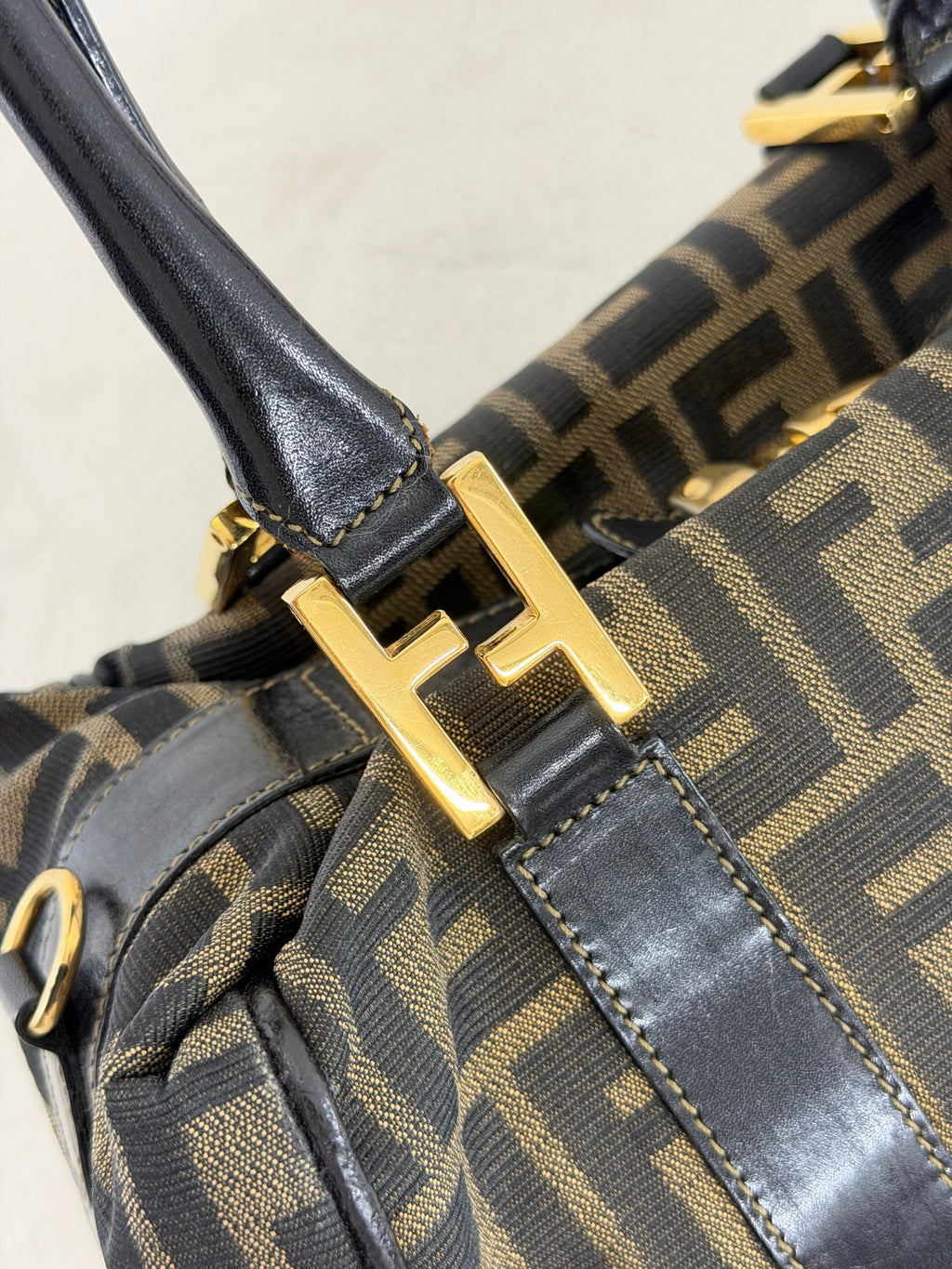 Fendi Zucca Canvas Boston Bag
