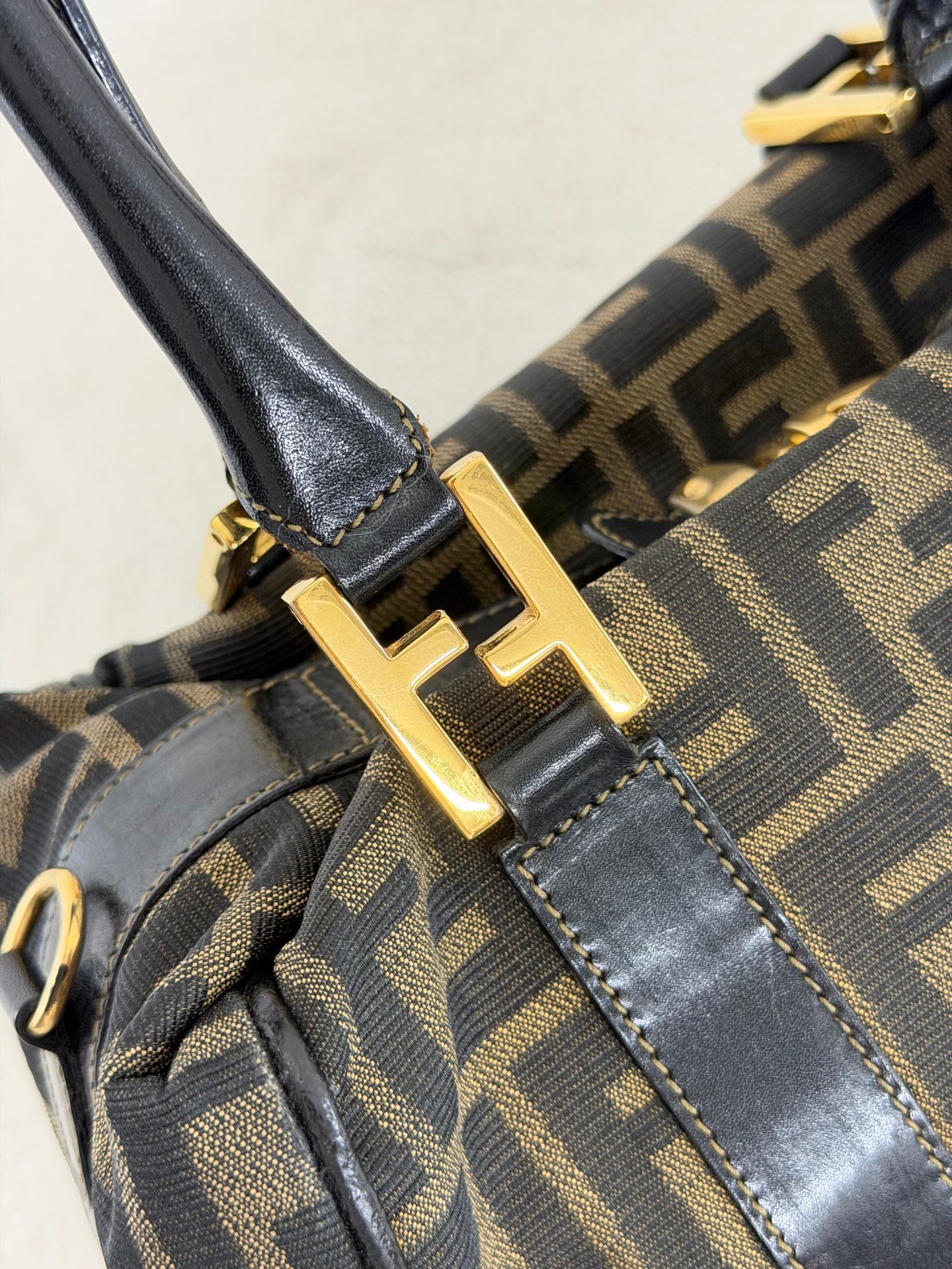 Fendi Zucca Canvas Boston Bag