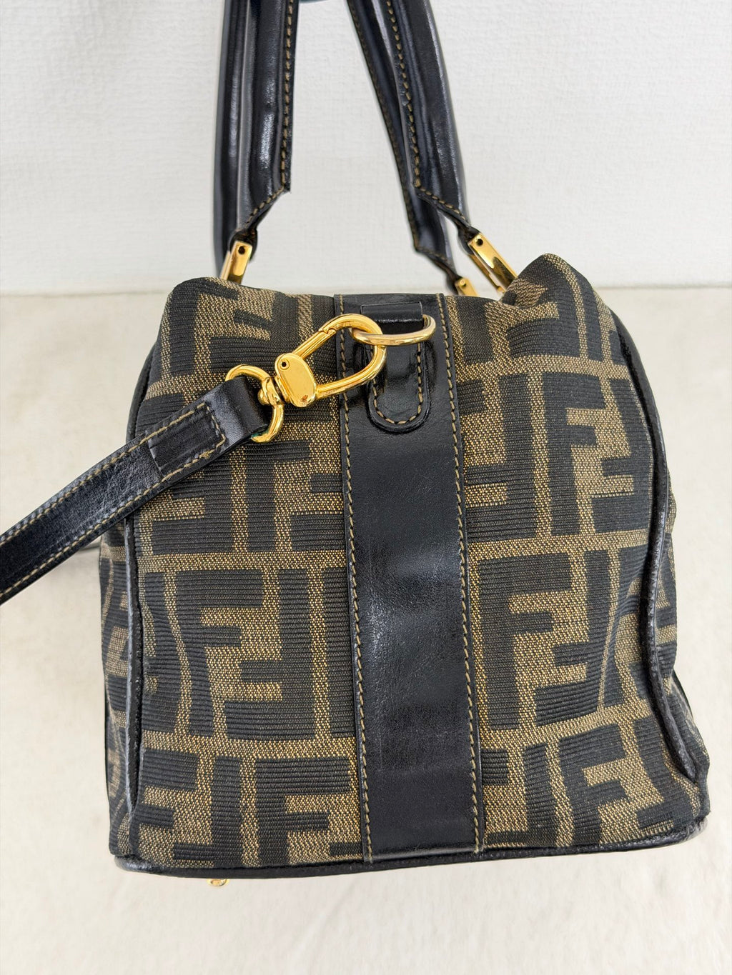 Fendi Zucca Canvas Boston Bag
