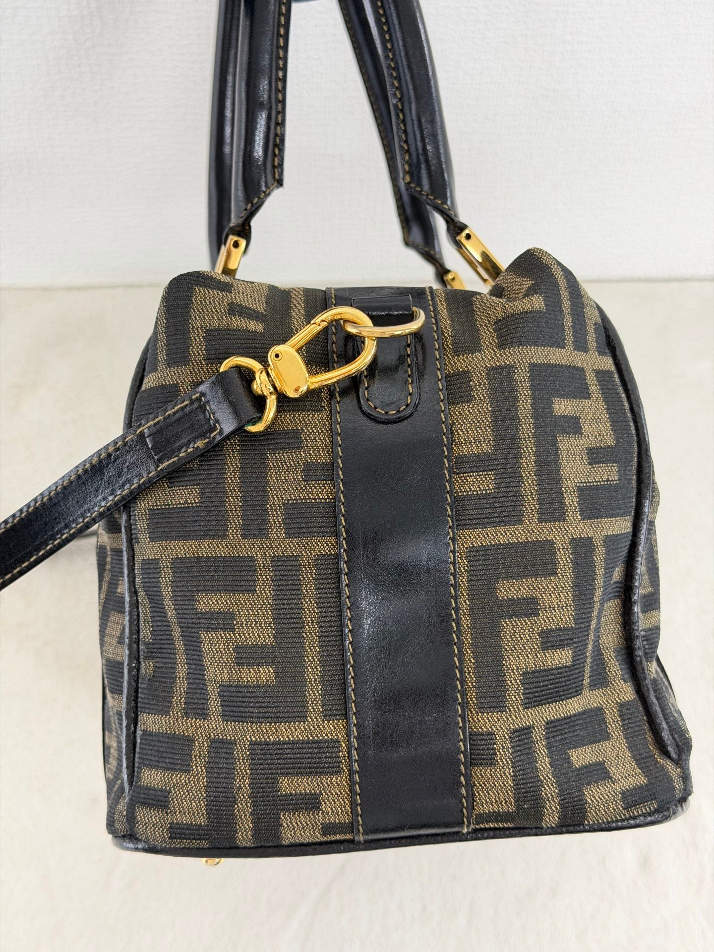 Fendi Zucca Canvas Boston Bag