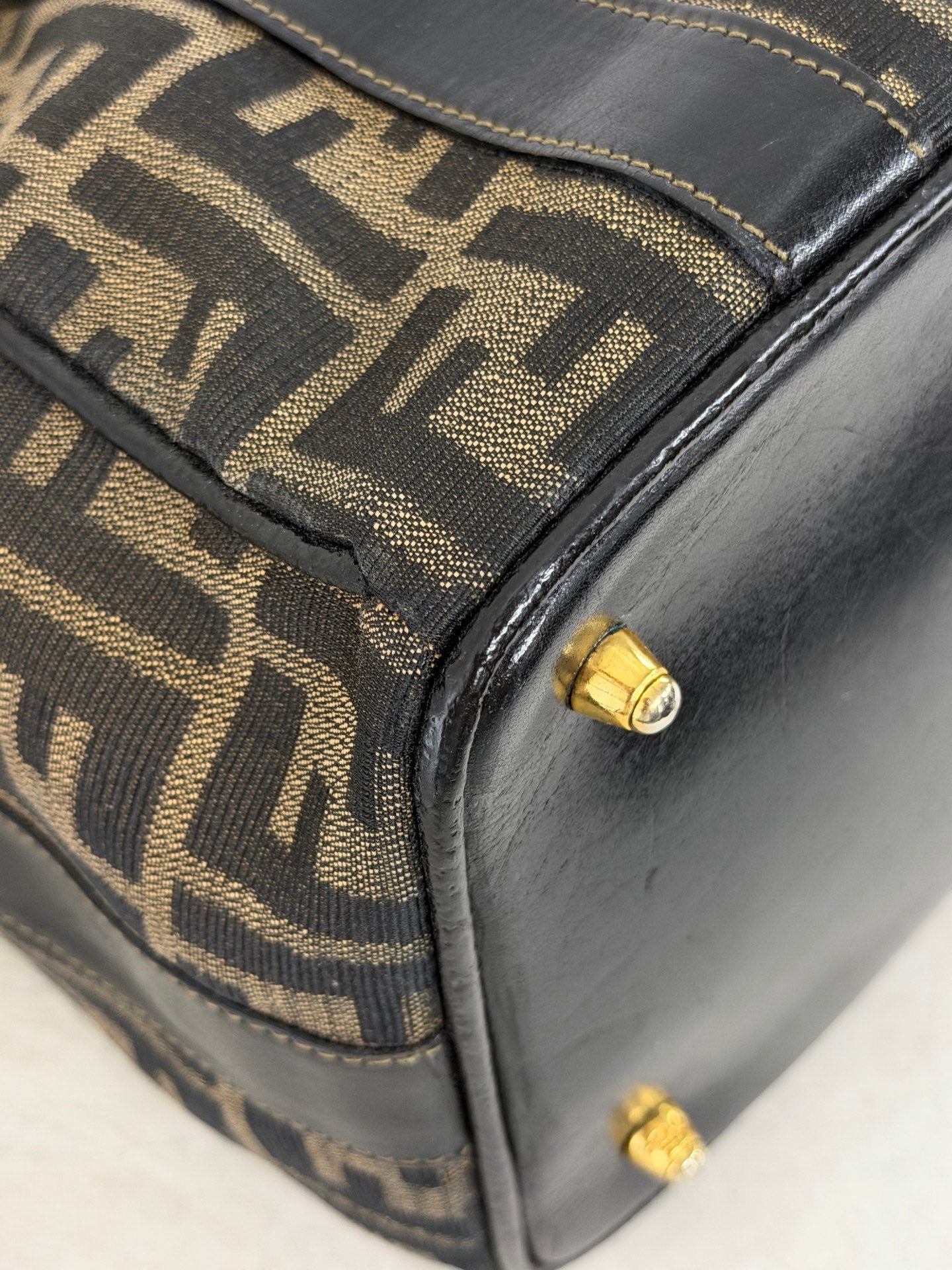 Fendi Zucca Canvas Boston Bag