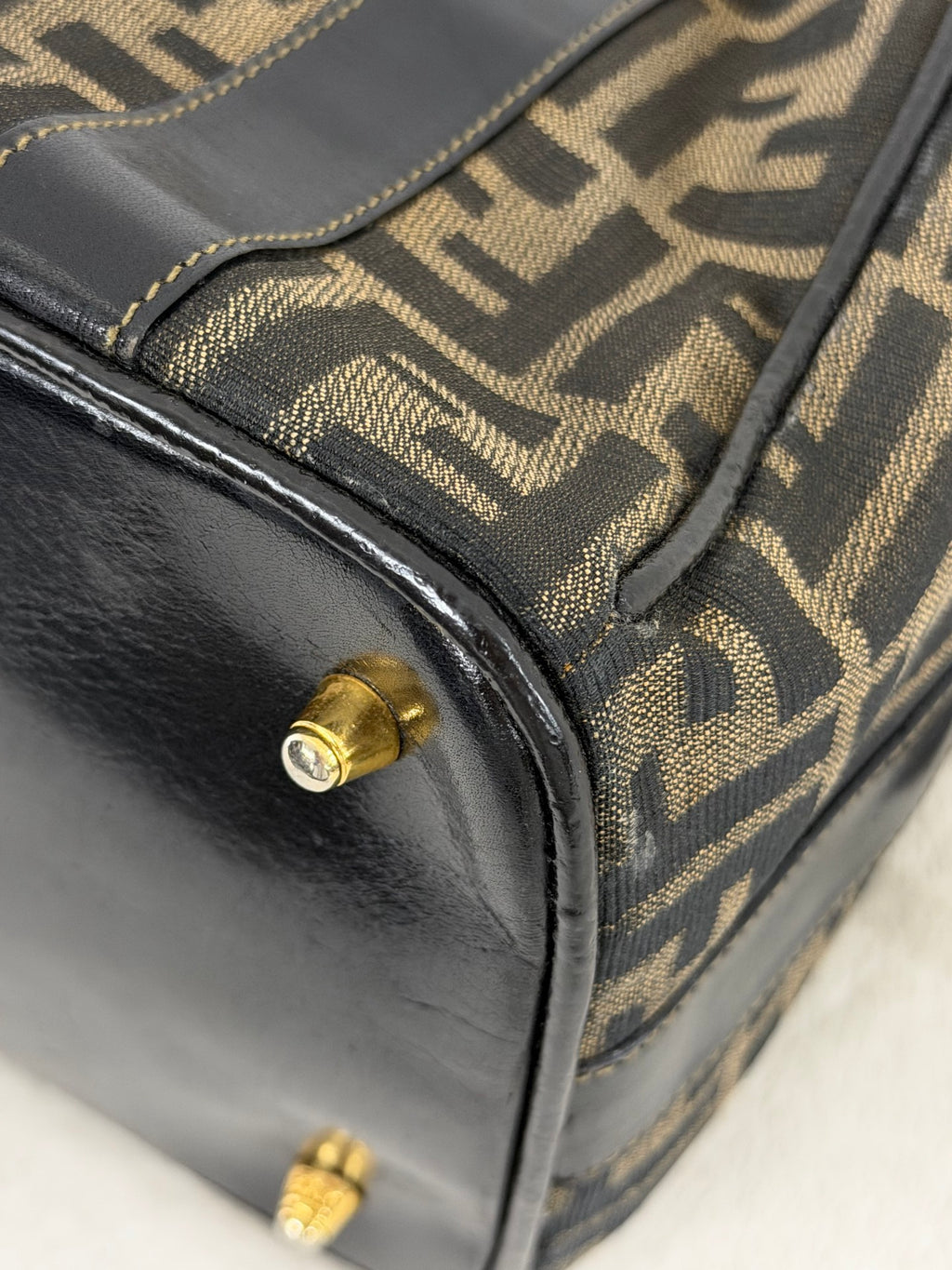 Fendi Zucca Canvas Boston Bag