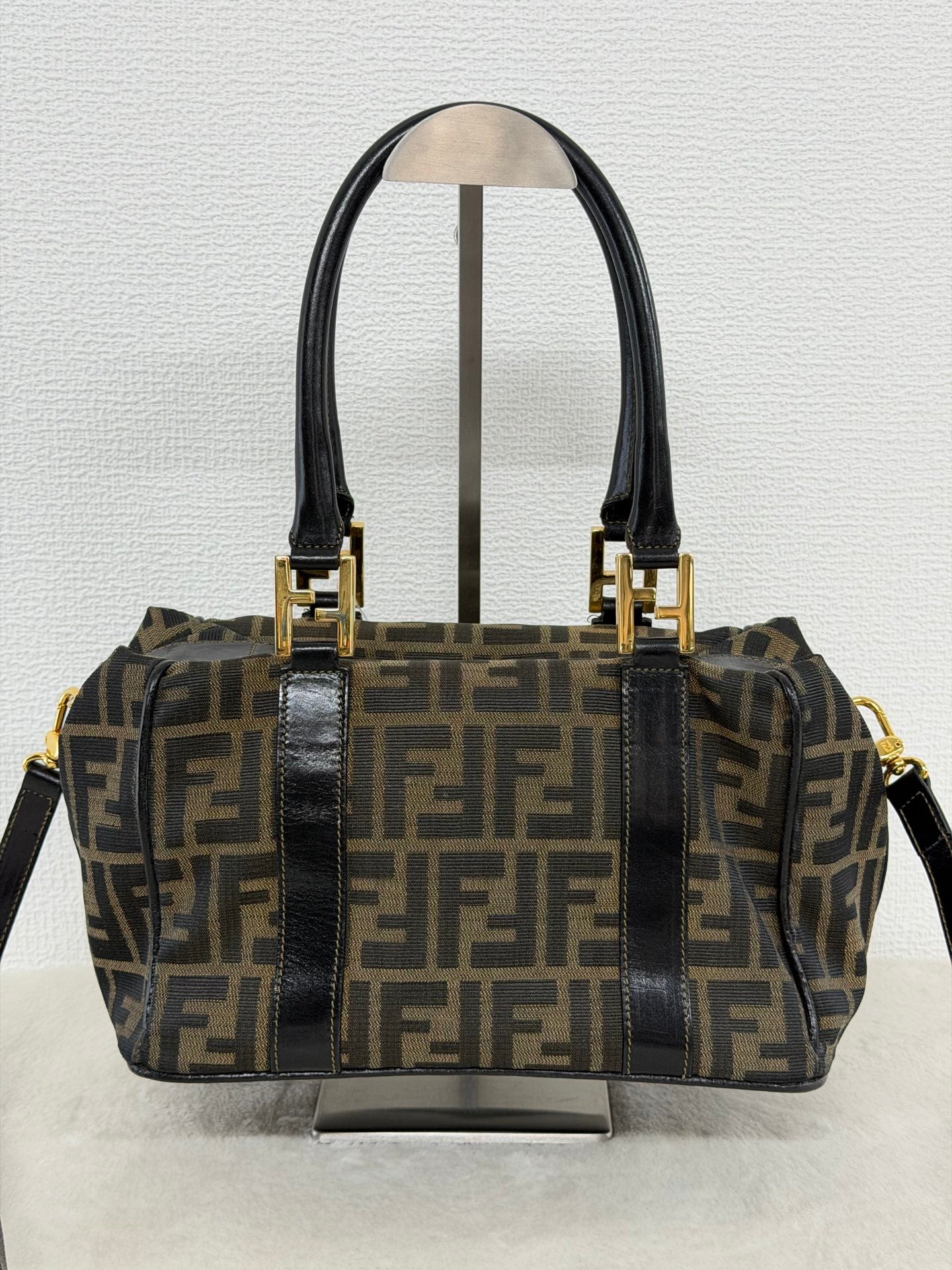 Fendi Zucca Canvas Boston Bag
