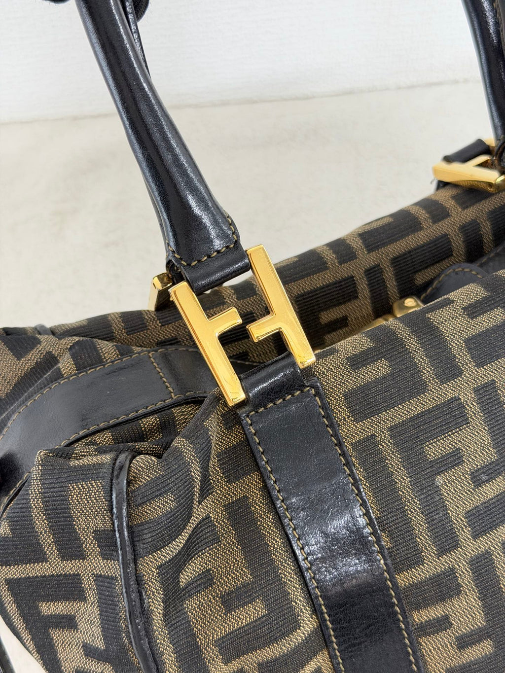 Fendi Zucca Canvas Boston Bag