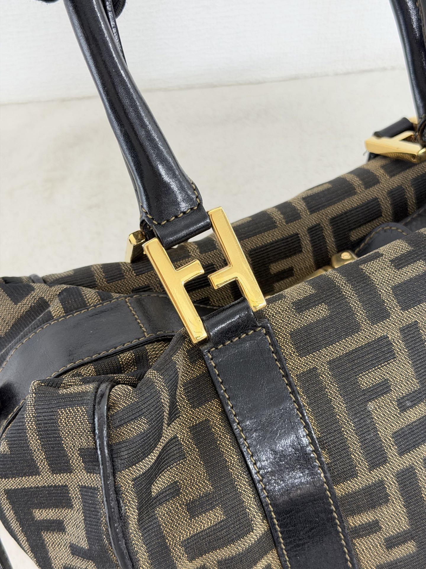 Fendi Zucca Canvas Boston Bag