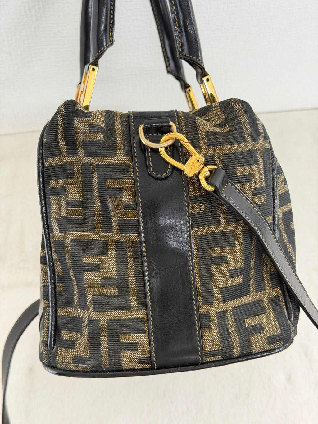 Fendi Zucca Canvas Boston Bag