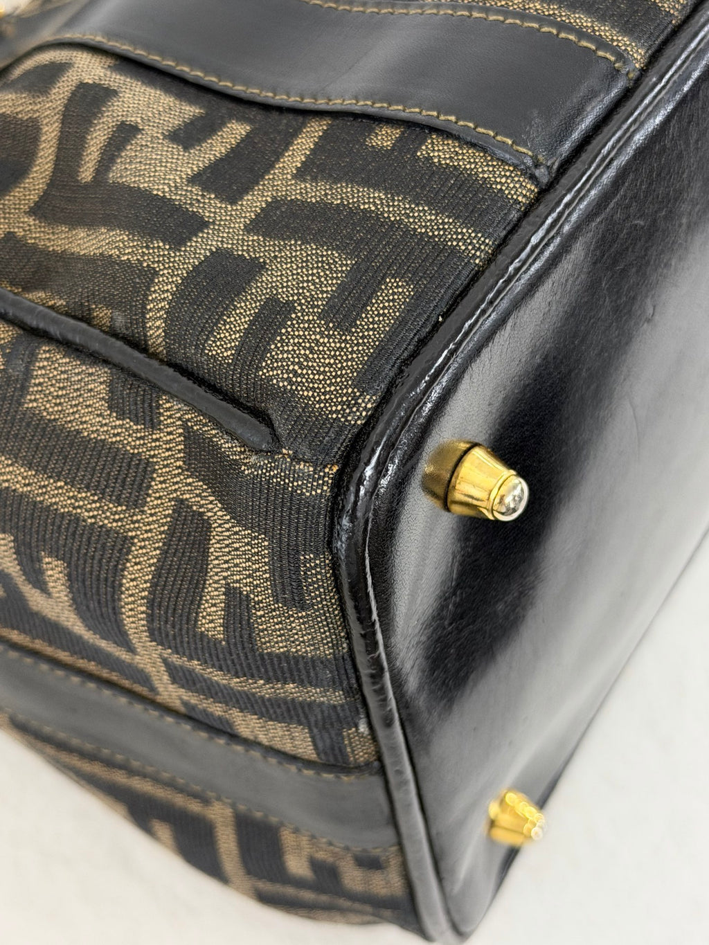 Fendi Zucca Canvas Boston Bag