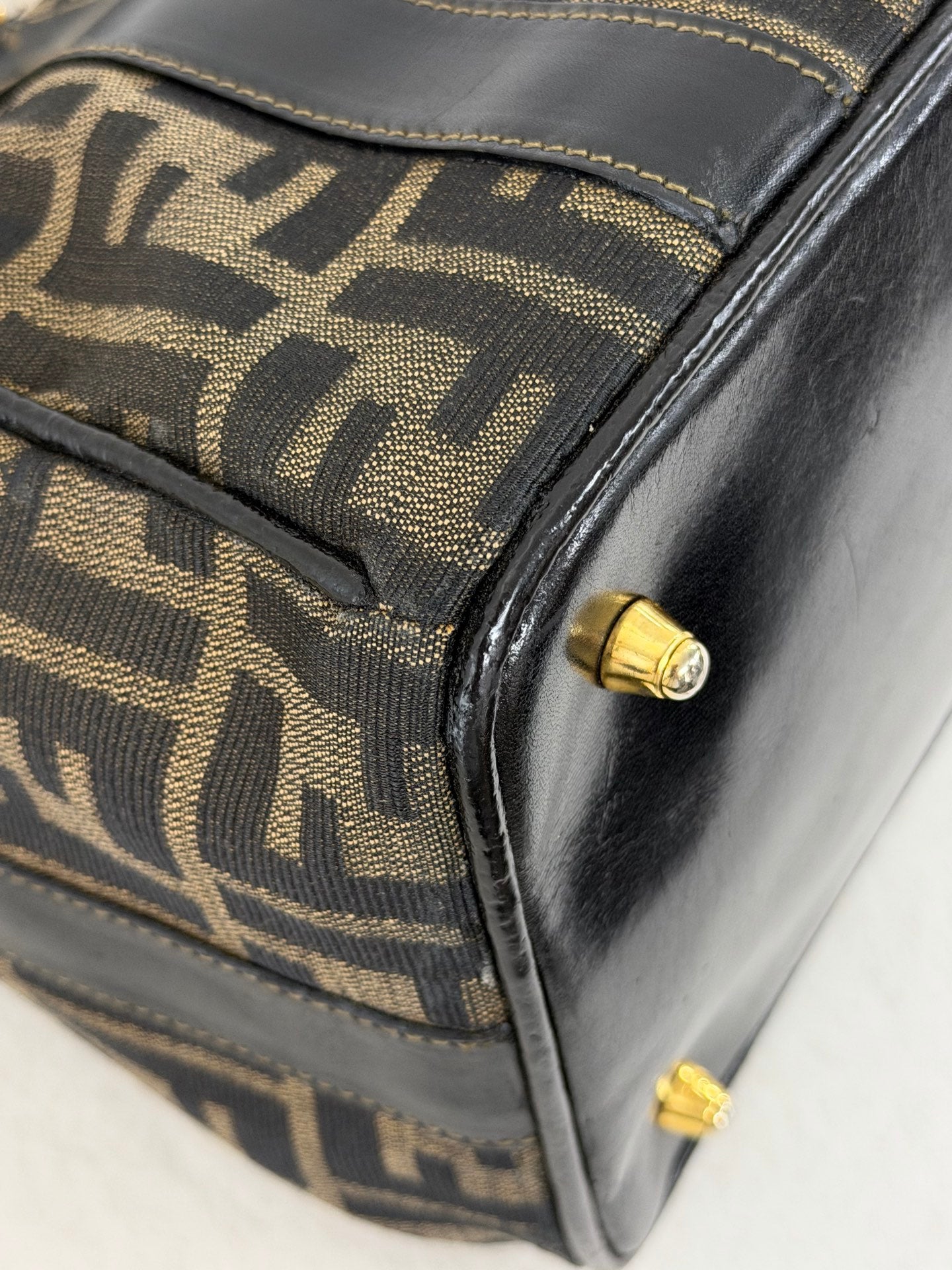 Fendi Zucca Canvas Boston Bag