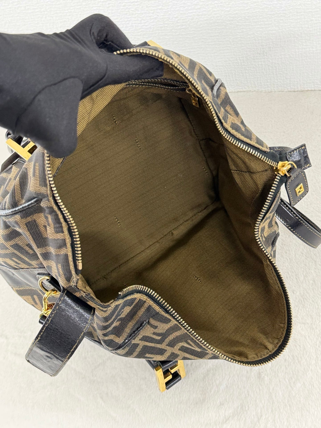 Fendi Zucca Canvas Boston Bag
