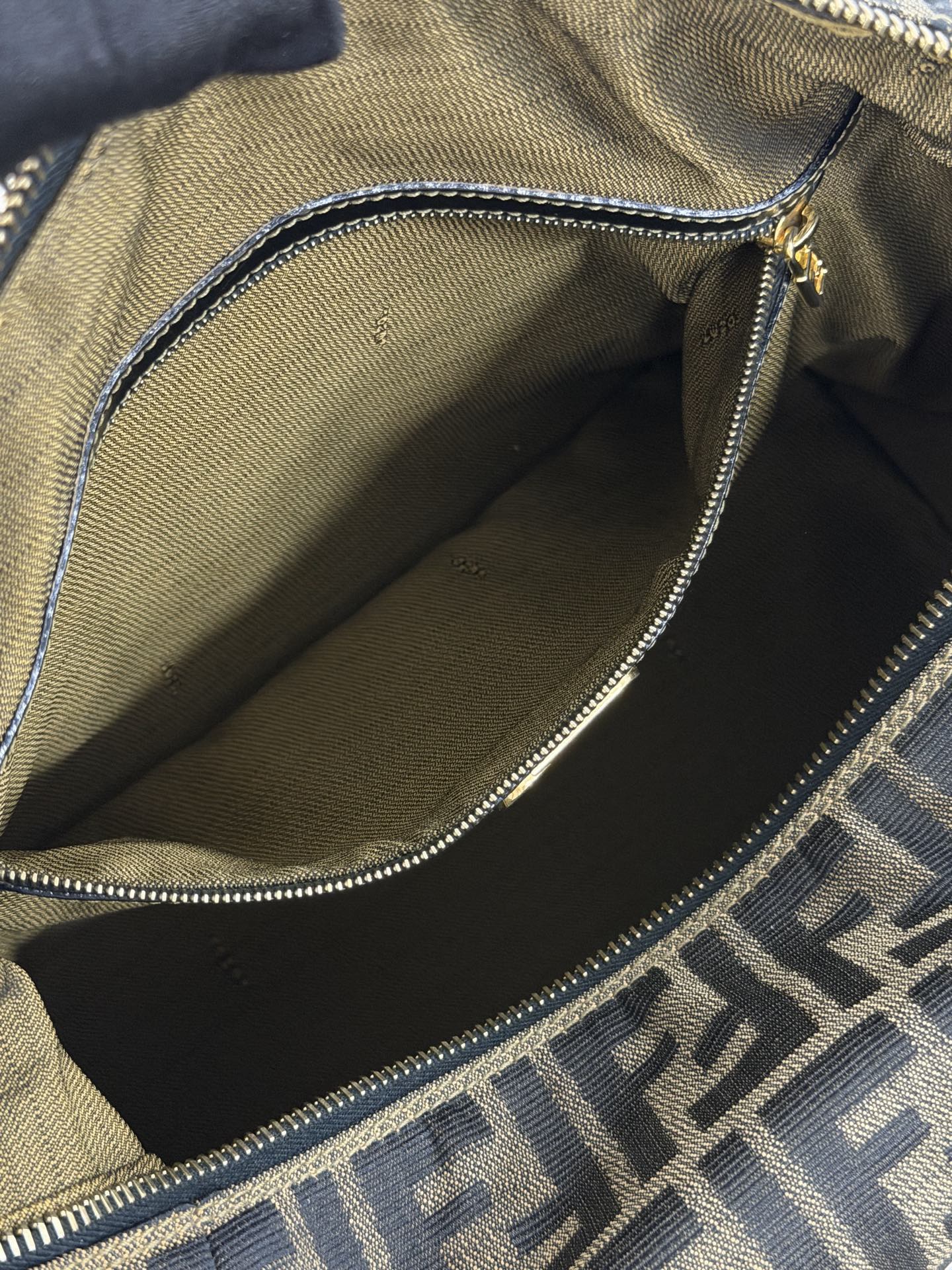 Fendi Zucca Canvas Boston Bag