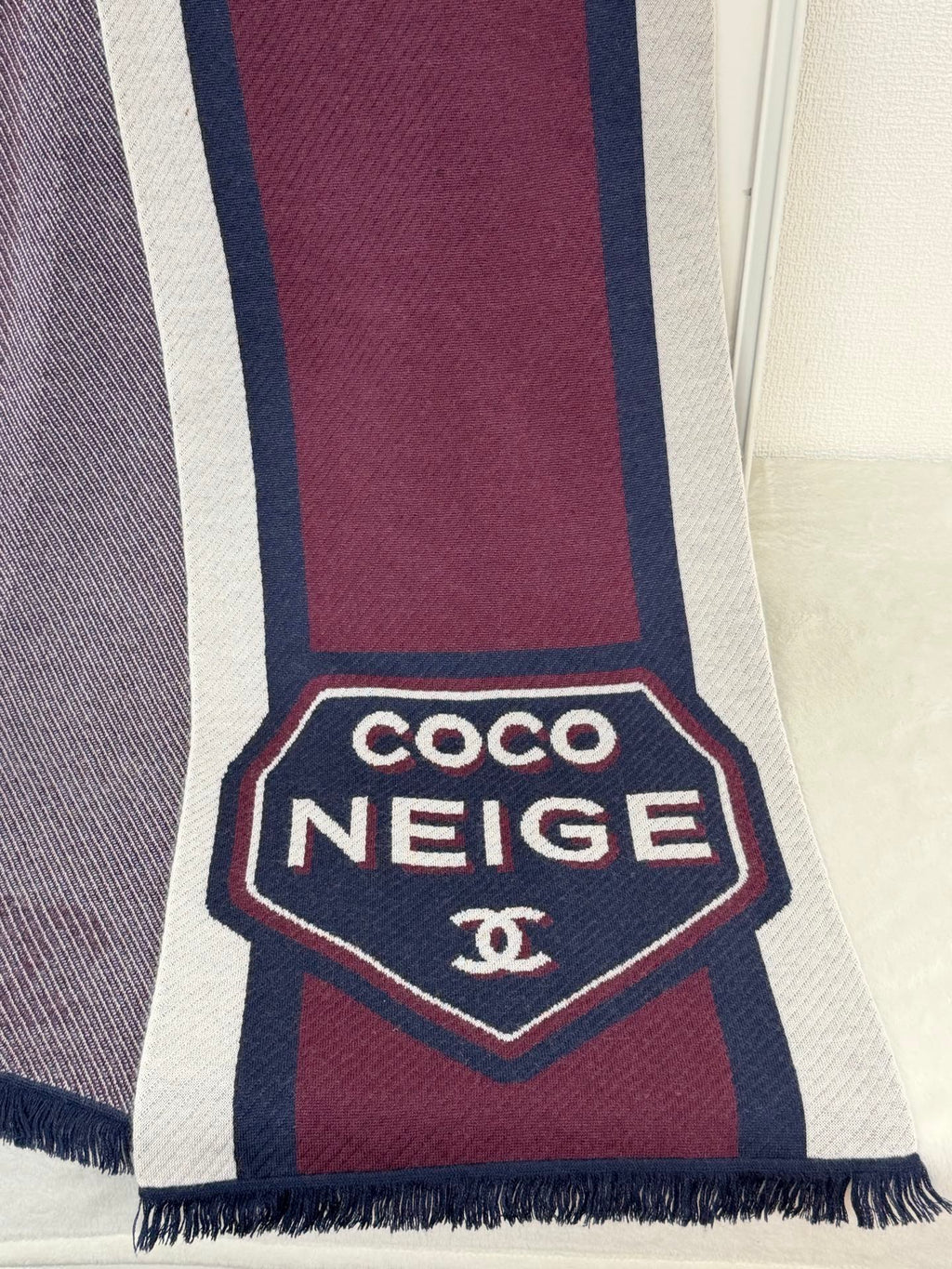 Chanel CC Logo Cashmere Knit Scarf