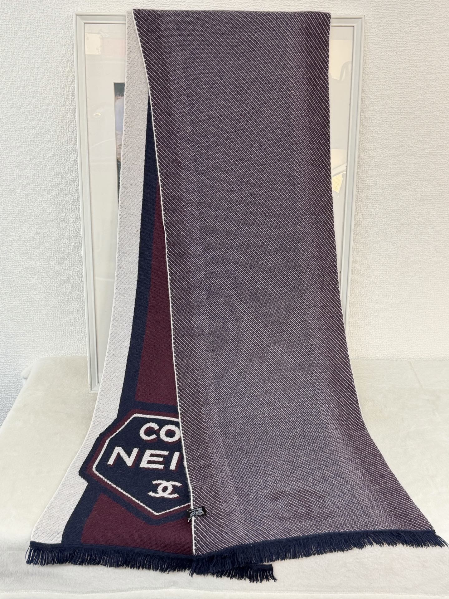 Chanel CC Logo Cashmere Knit Scarf