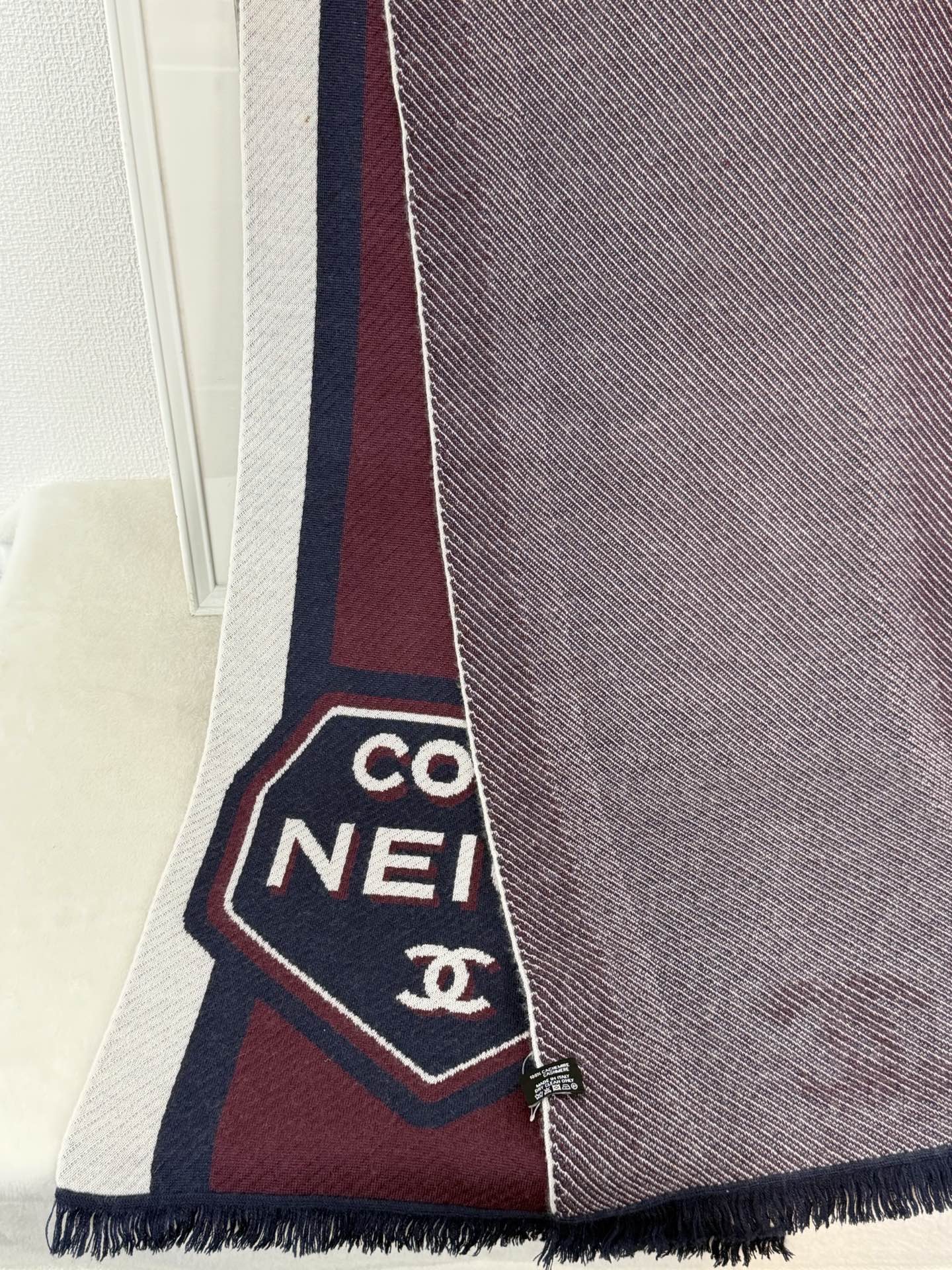 Chanel CC Logo Cashmere Knit Scarf