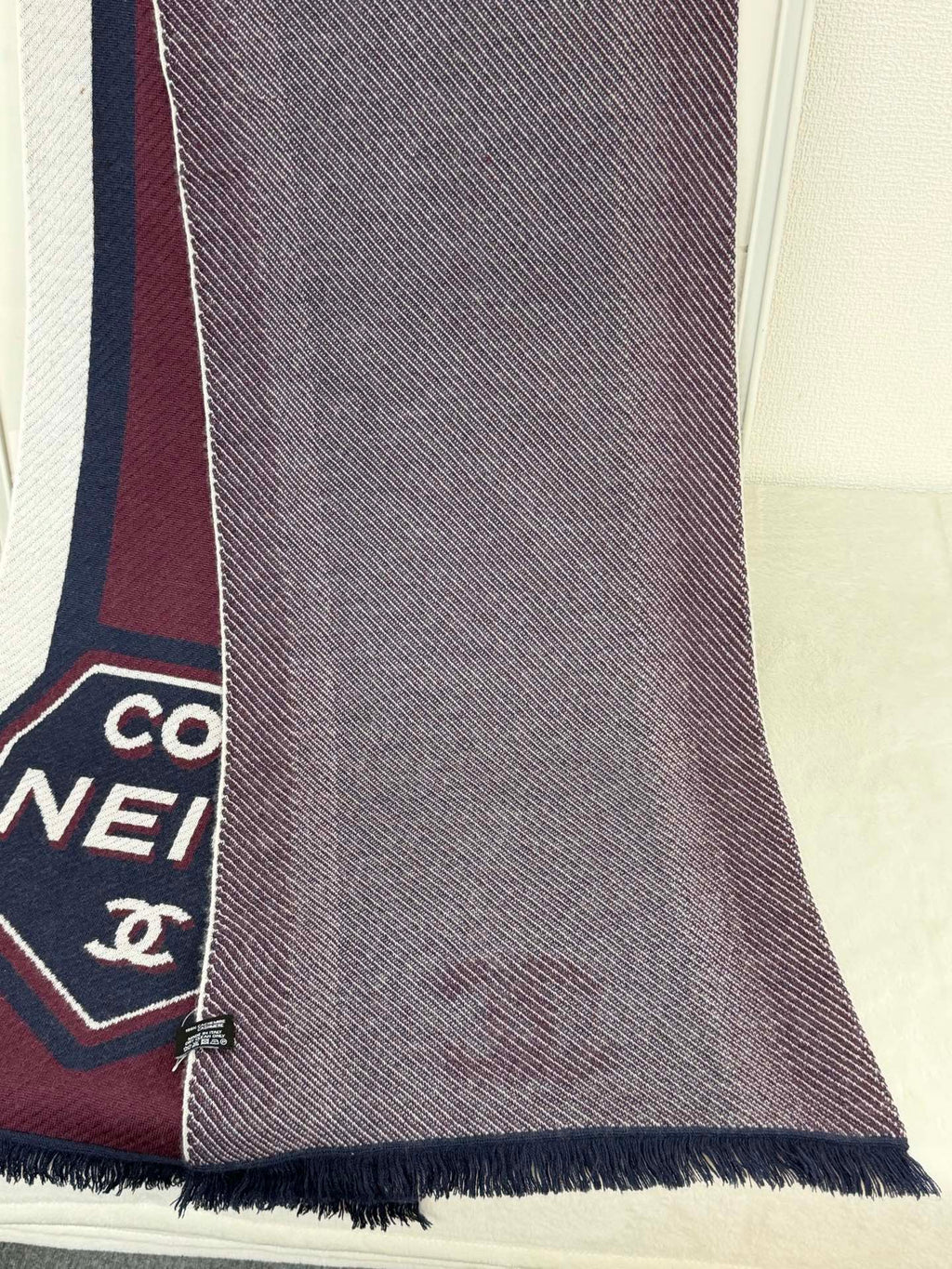 Chanel CC Logo Cashmere Knit Scarf