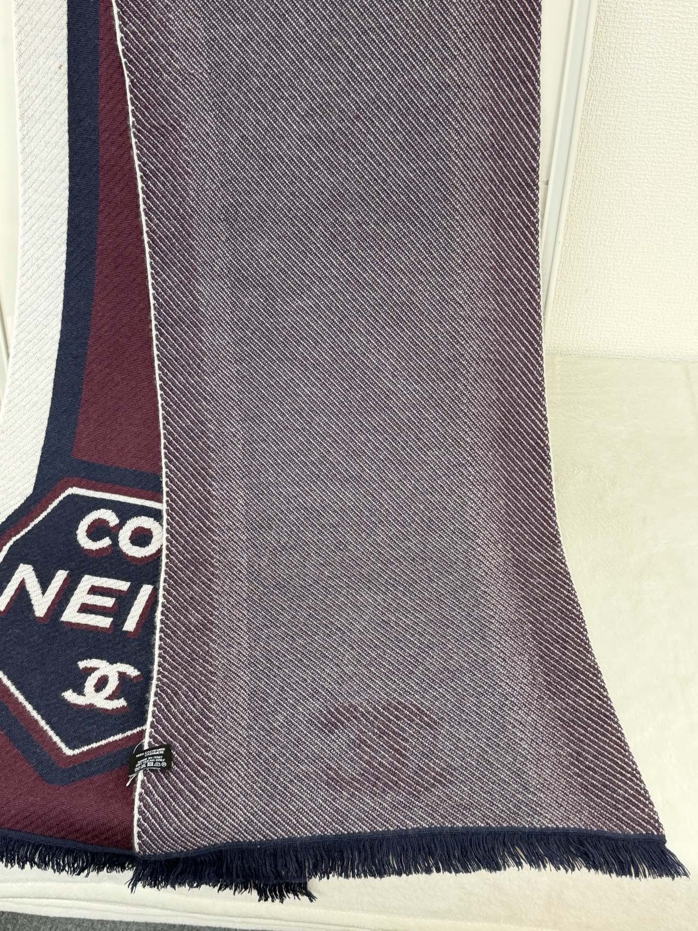 Chanel CC Logo Cashmere Knit Scarf