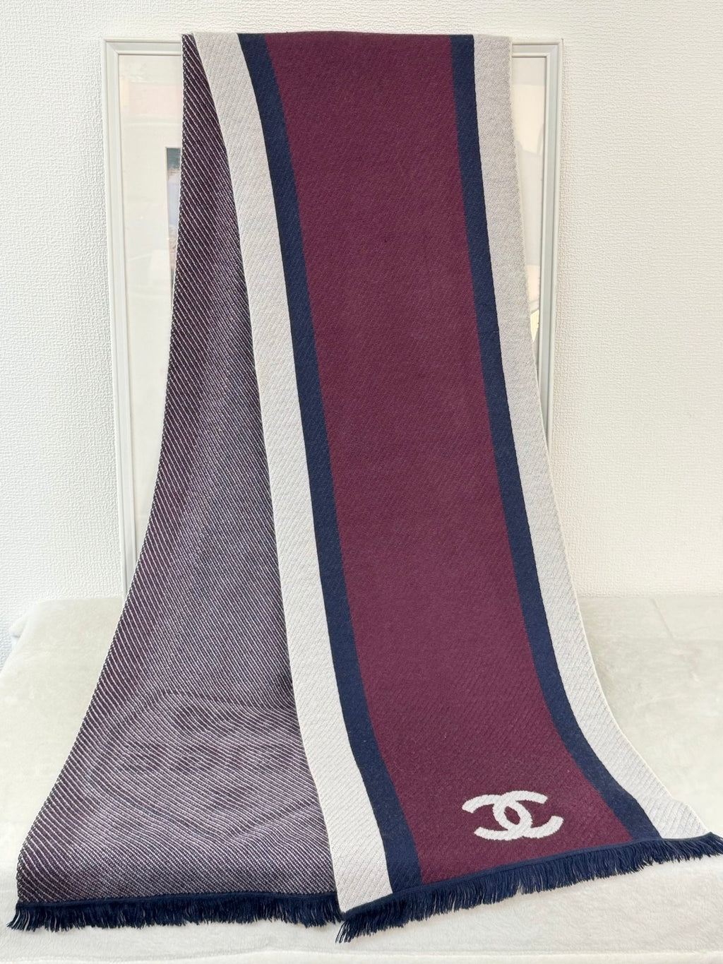 Chanel CC Logo Cashmere Knit Scarf