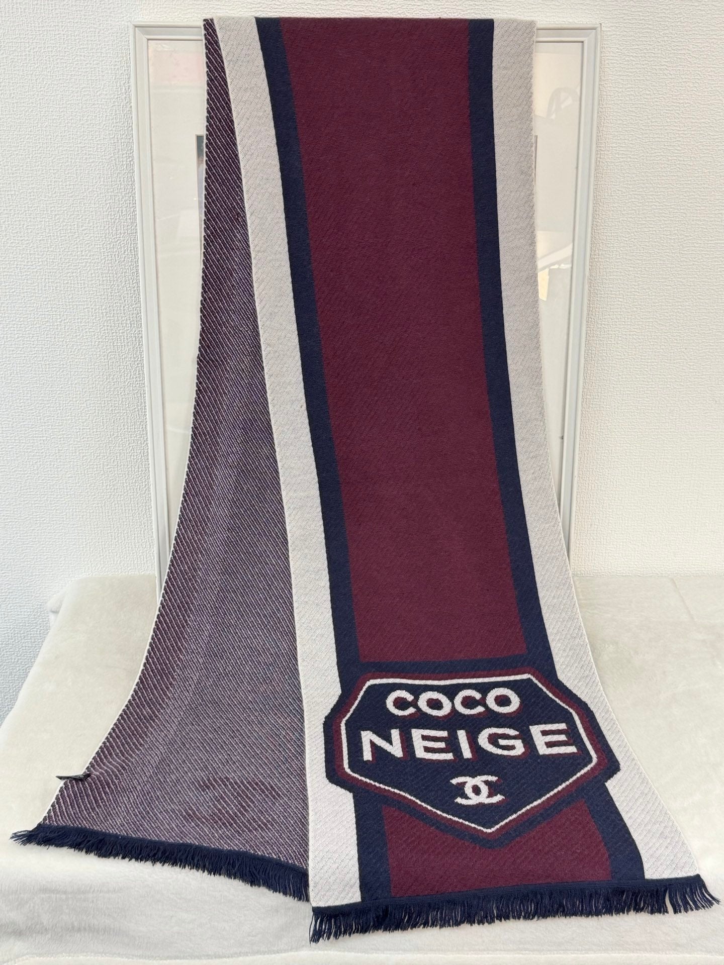 Chanel CC Logo Cashmere Knit Scarf
