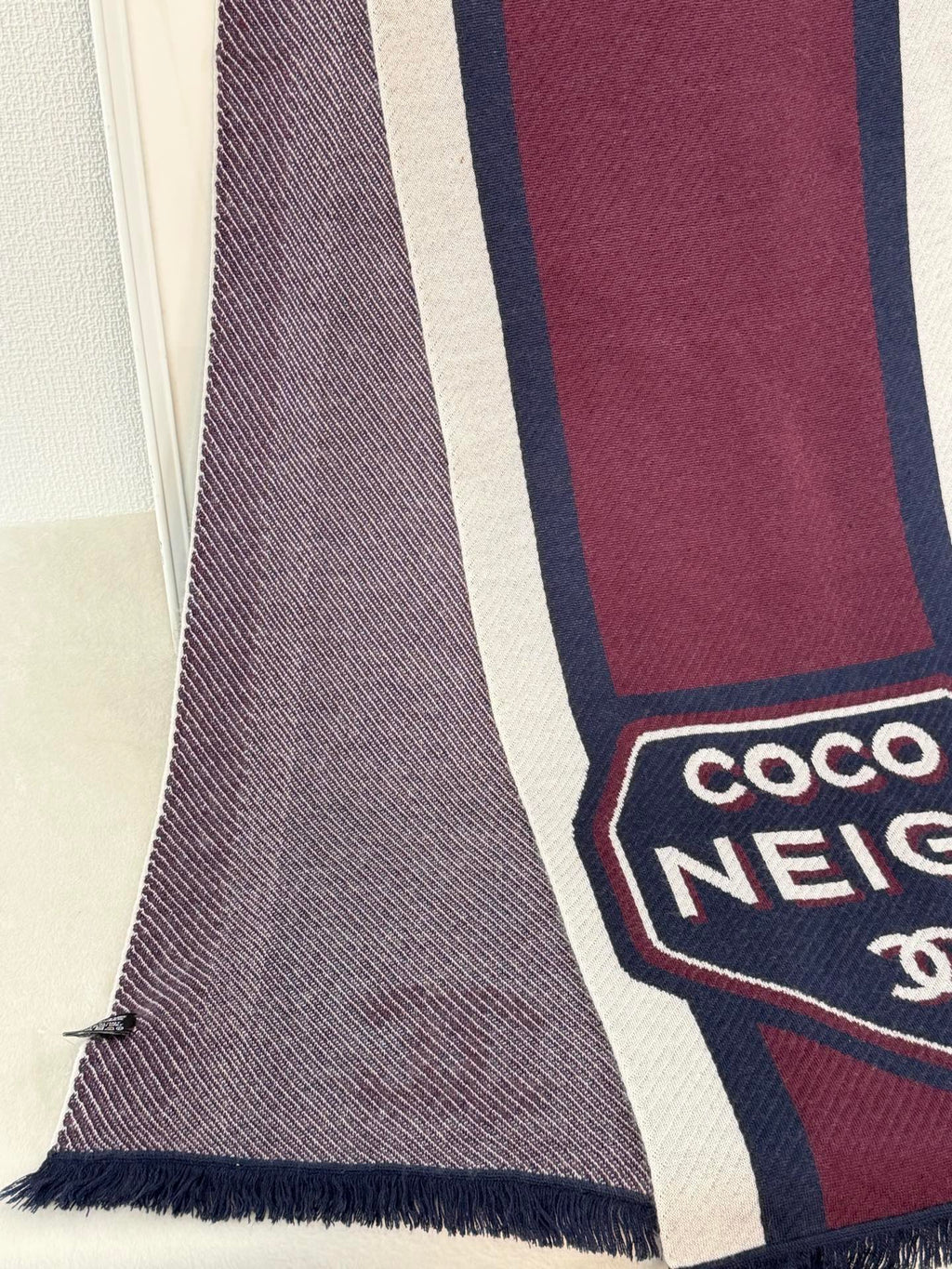 Chanel CC Logo Cashmere Knit Scarf