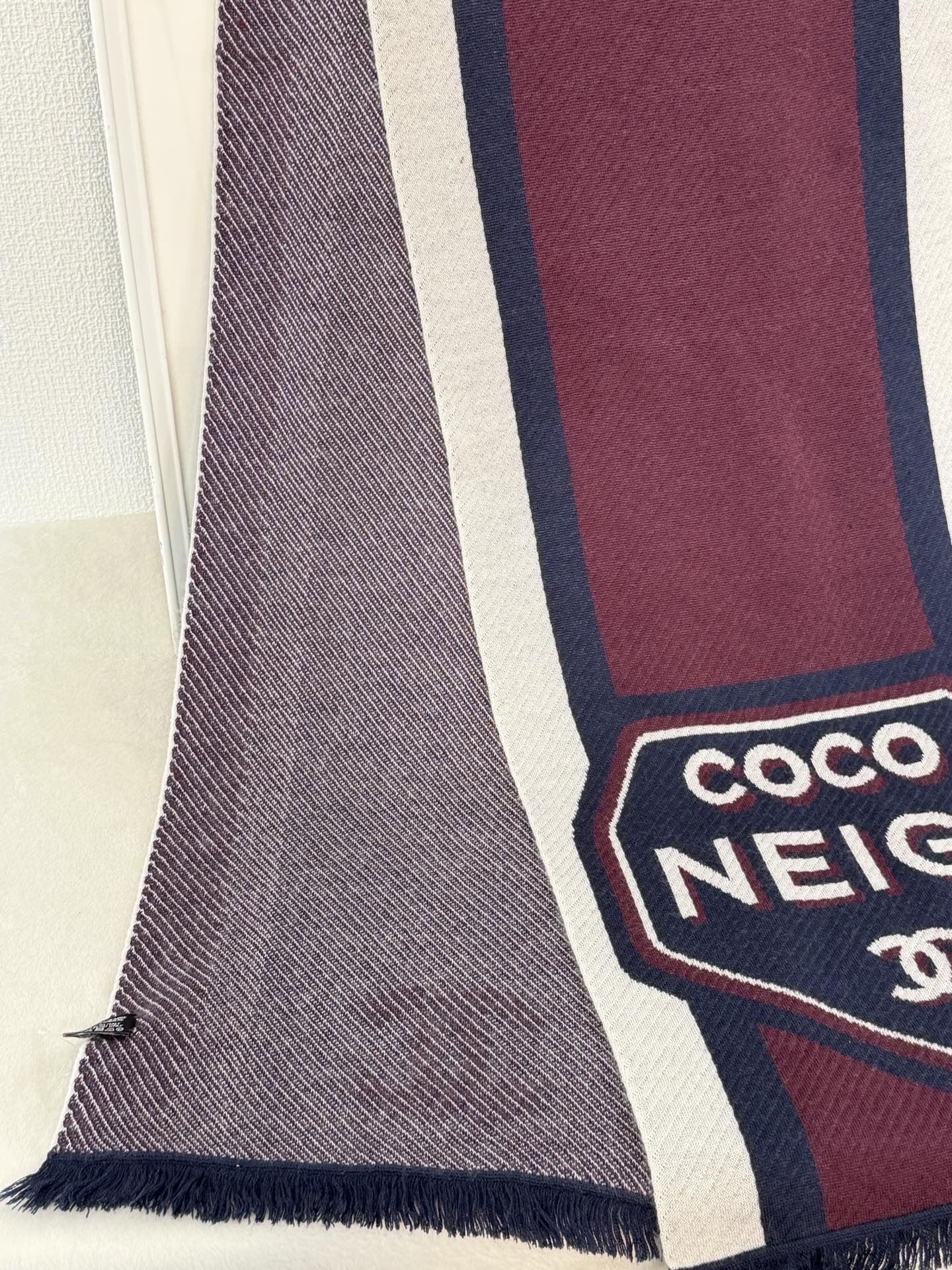 Chanel CC Logo Cashmere Knit Scarf