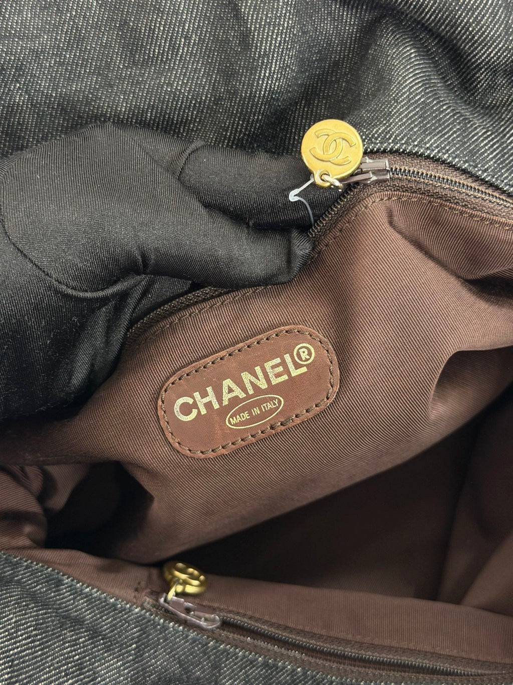 Chanel Coco Mark Denim Leather Tote Bag
