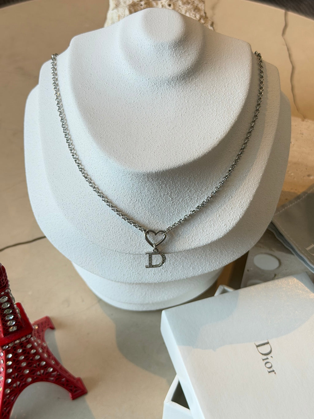 CHRISTIAN DIOR D Logo Necklace