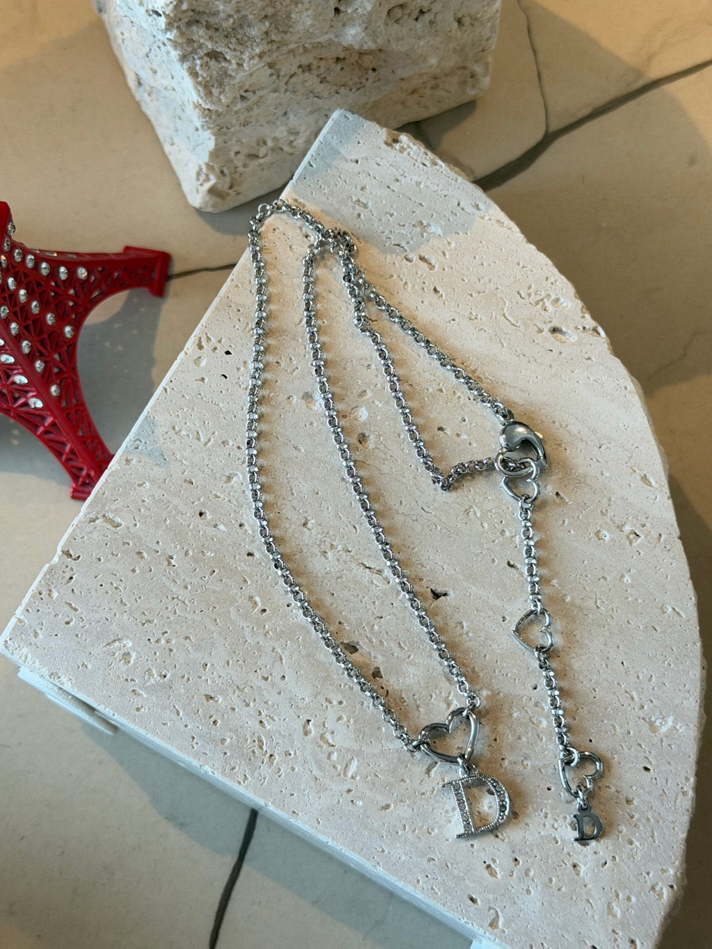 CHRISTIAN DIOR D Logo Necklace