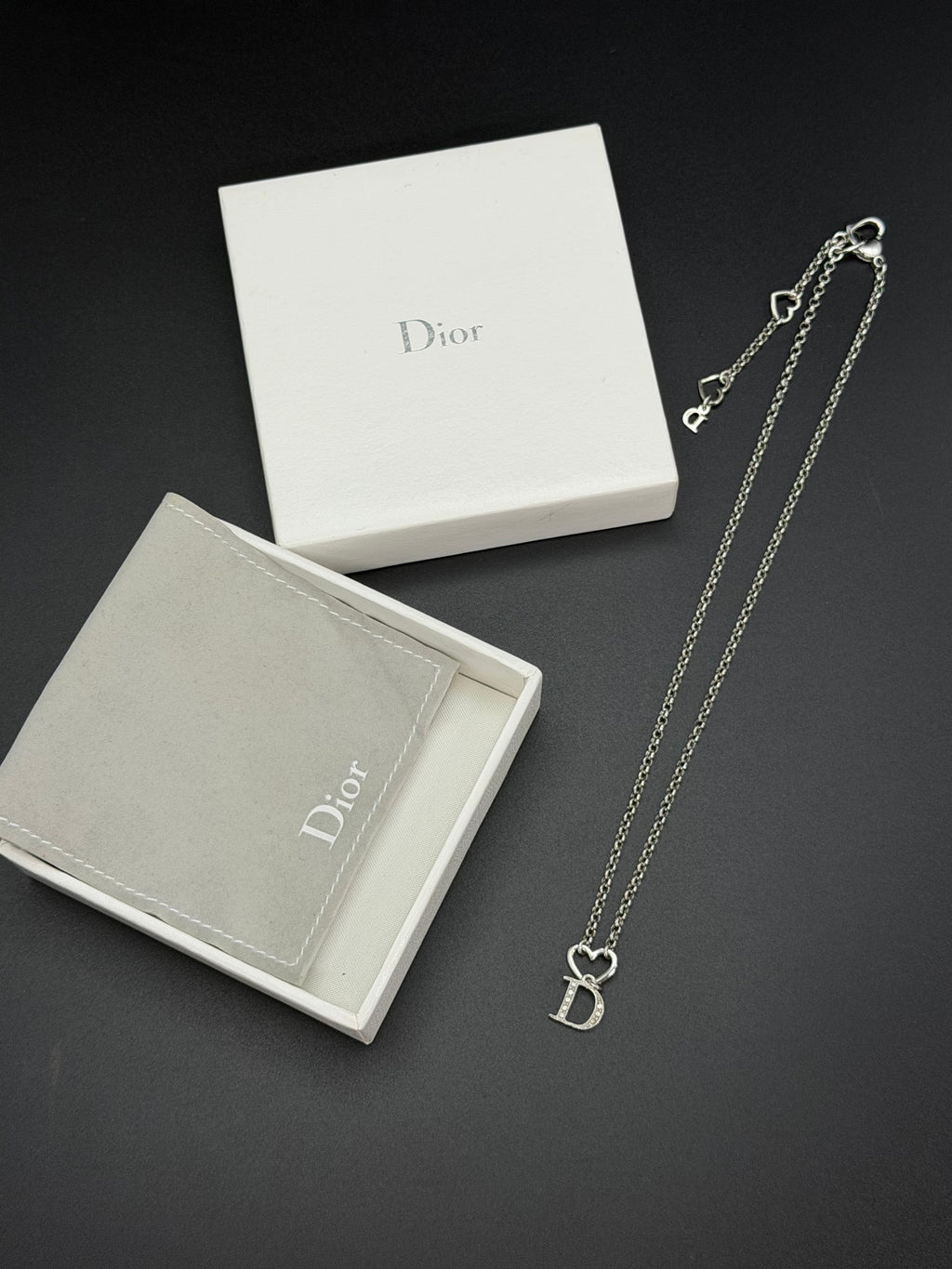 CHRISTIAN DIOR D Logo Necklace