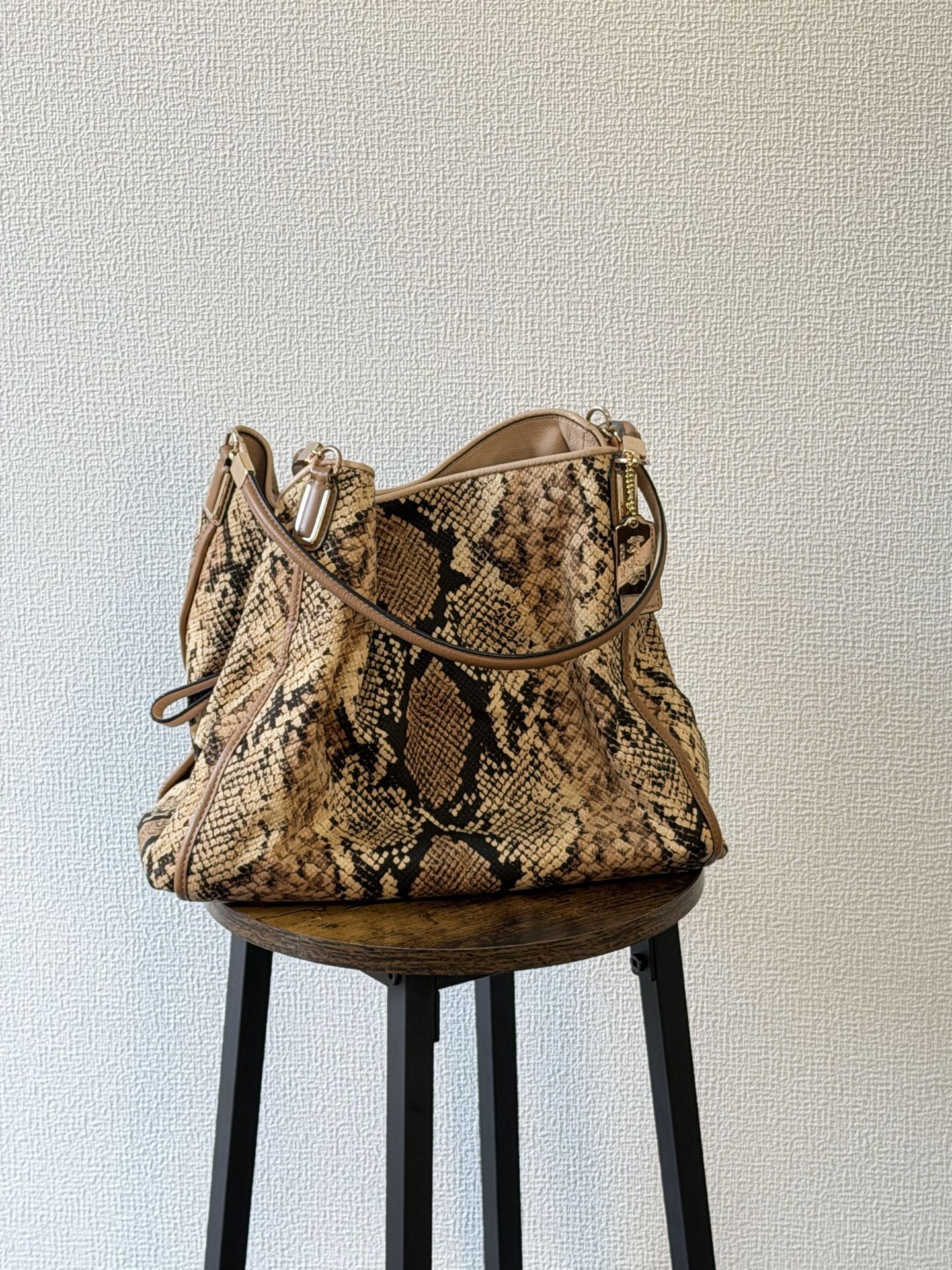 COACH Snake-embossed Hobo Shoulderbag