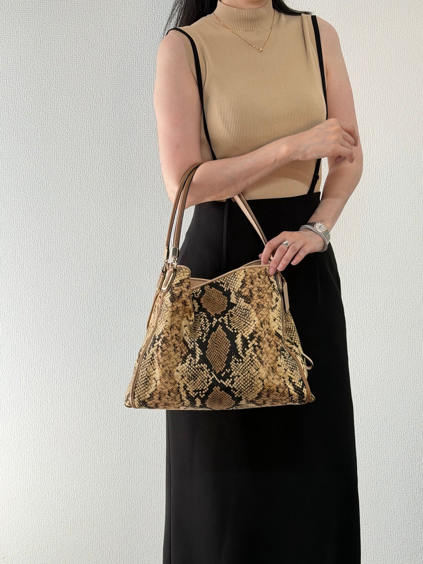 COACH Snake-embossed Hobo Shoulderbag