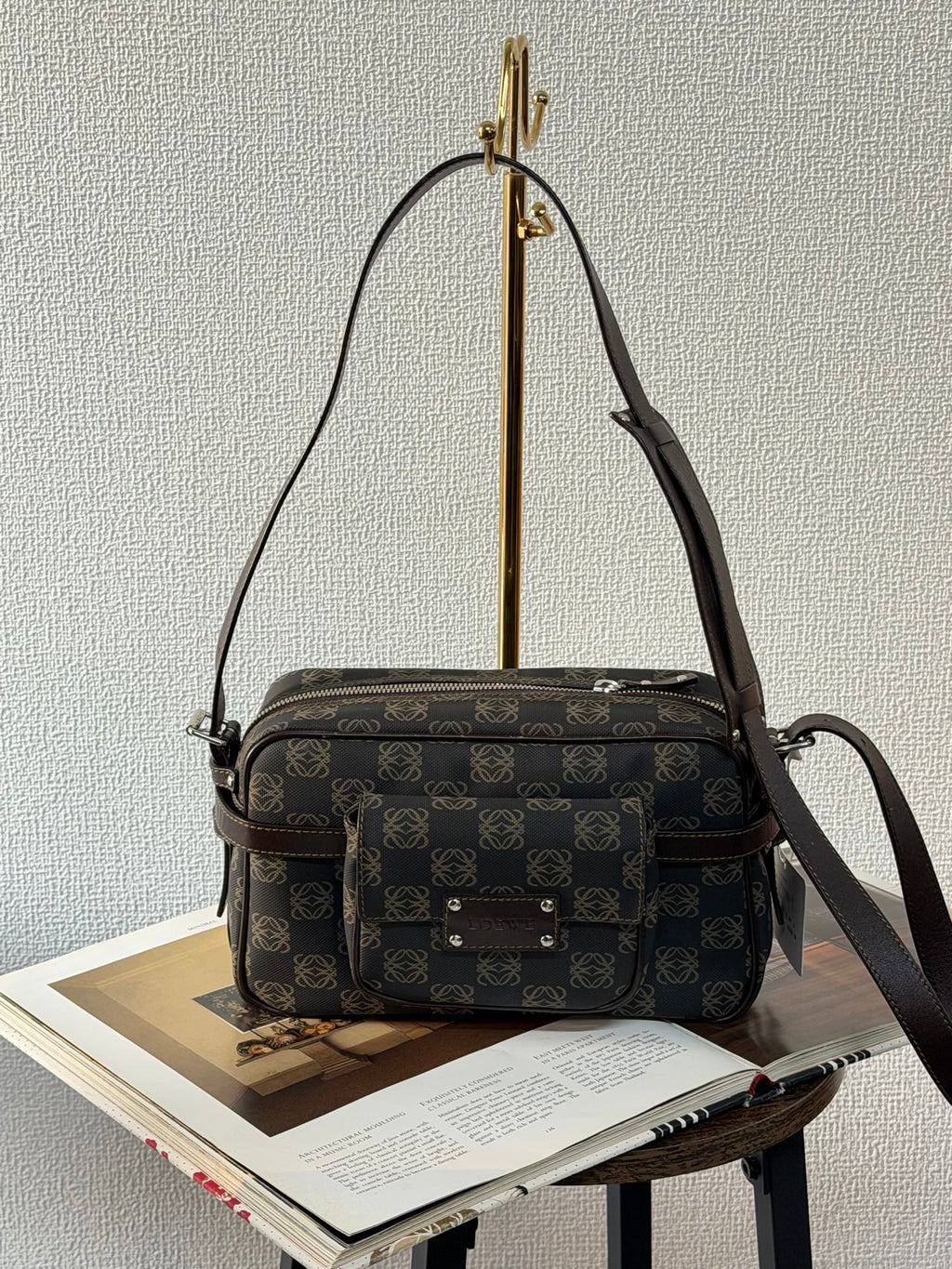 Loewe Repeat Anagram Coated Canvas Shoulder Bag and Pouch Set