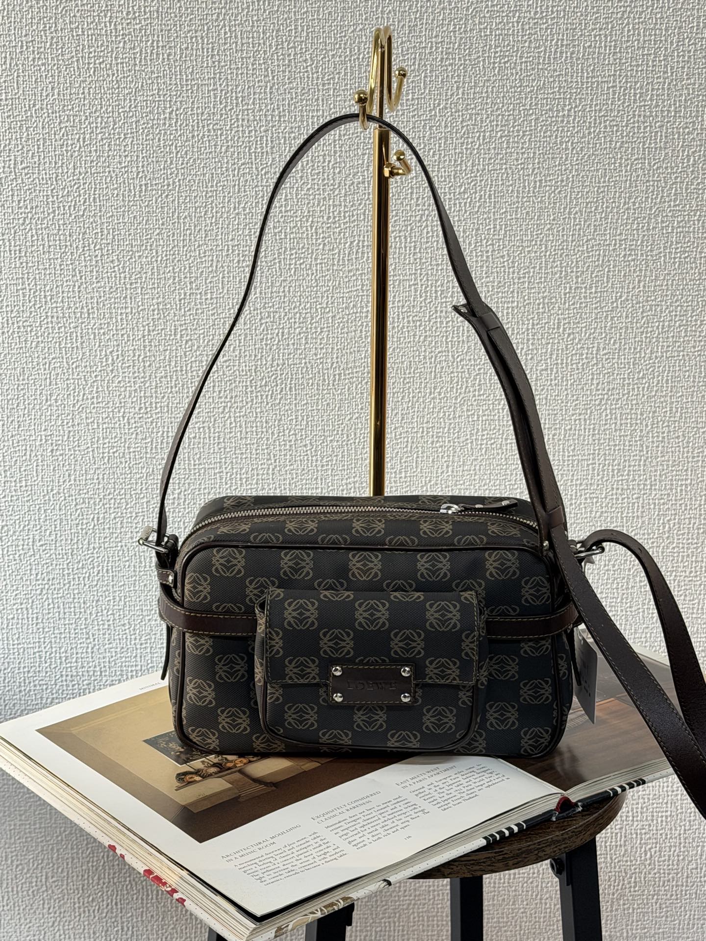 Loewe Repeat Anagram Coated Canvas Shoulder Bag and Pouch Set